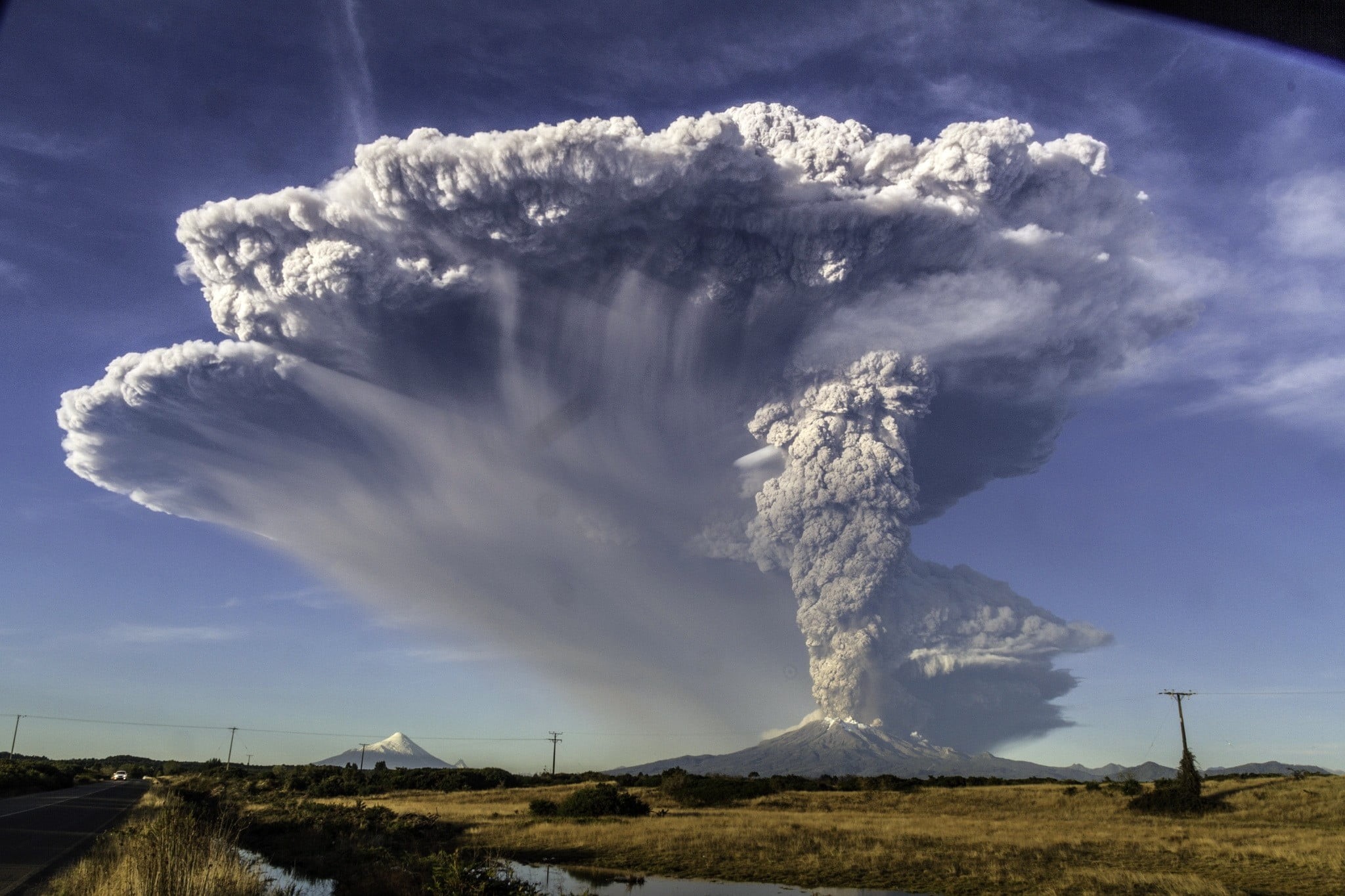 road, landscape, mountains, dust, mountain, eruptions, non-urban scene, volcano, UFOs, smoke, land, sky, 1080P, geology, day, field, Chile, tranquil scene, HD Wallpaper
