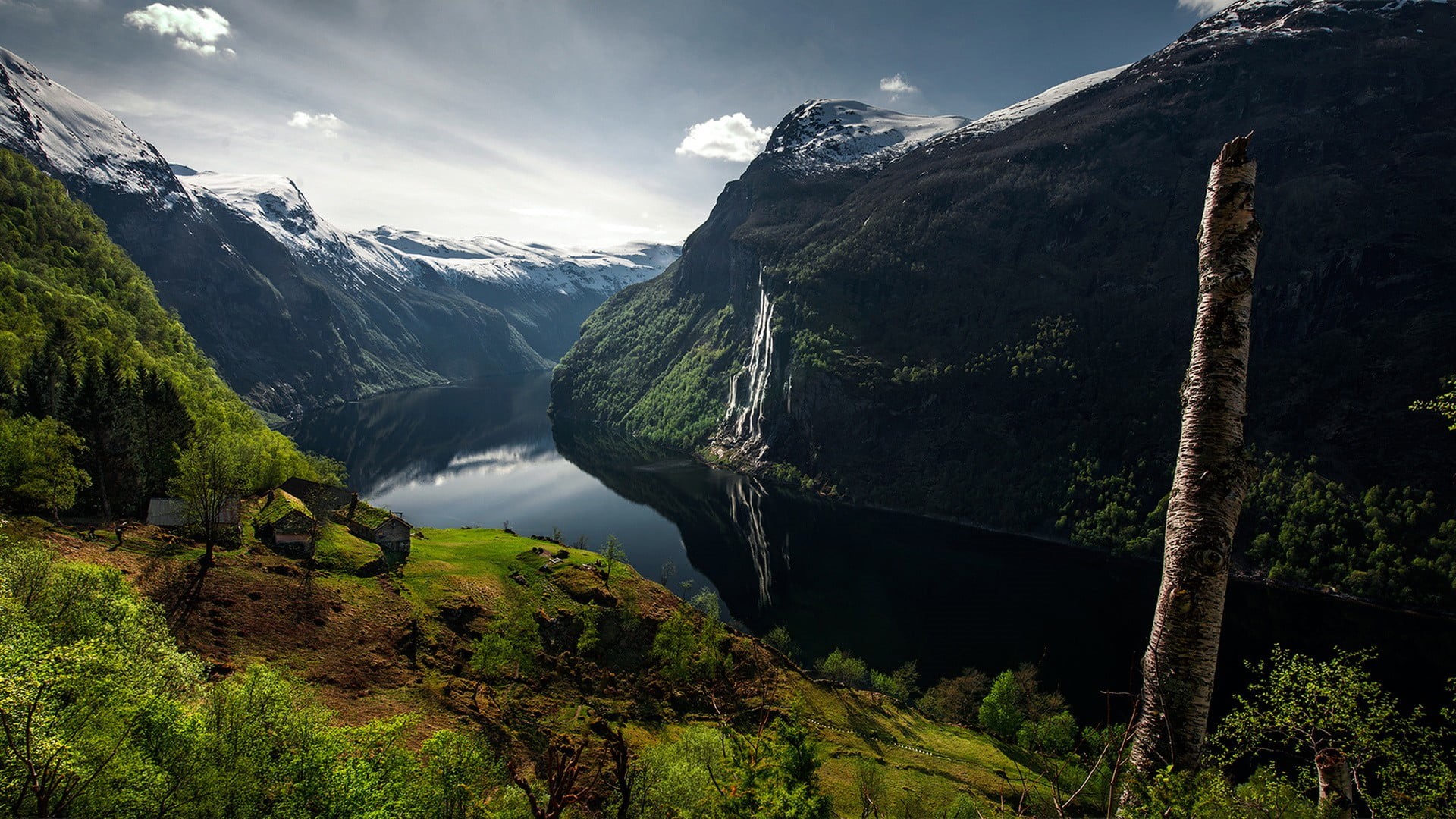 tranquility, mountains, plant, house, trees, beauty in nature, snowy peak, Norway, mountain range, environment, hills, nature, scenics - nature, forest, HD Wallpaper