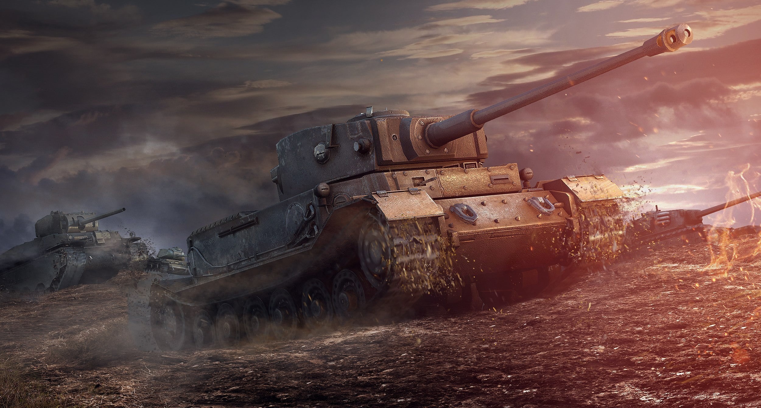 cannon, 1080P, PzKpfw VI Tiger (P), equipment, gun, dust, power, Tiger P, old, dirty, artillery, T1 Heavy, fire - Natural Phenomenon, camouflage, battle, HD Wallpaper