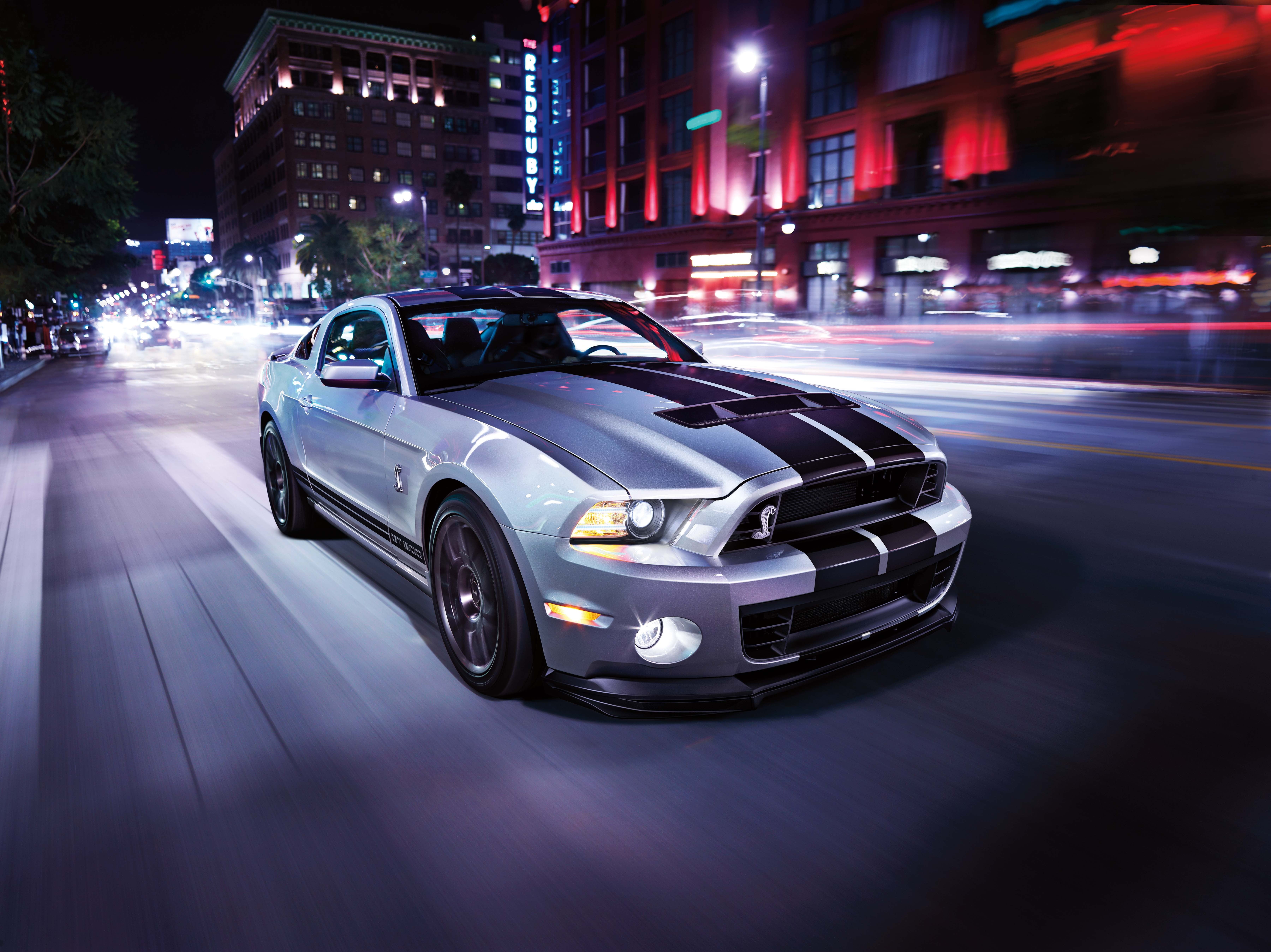 blurred motion, city, land vehicle, mode of transportation, motion, built structure, building exterior, nightlife, transportation, Ford Mustang, luxury, HD Wallpaper