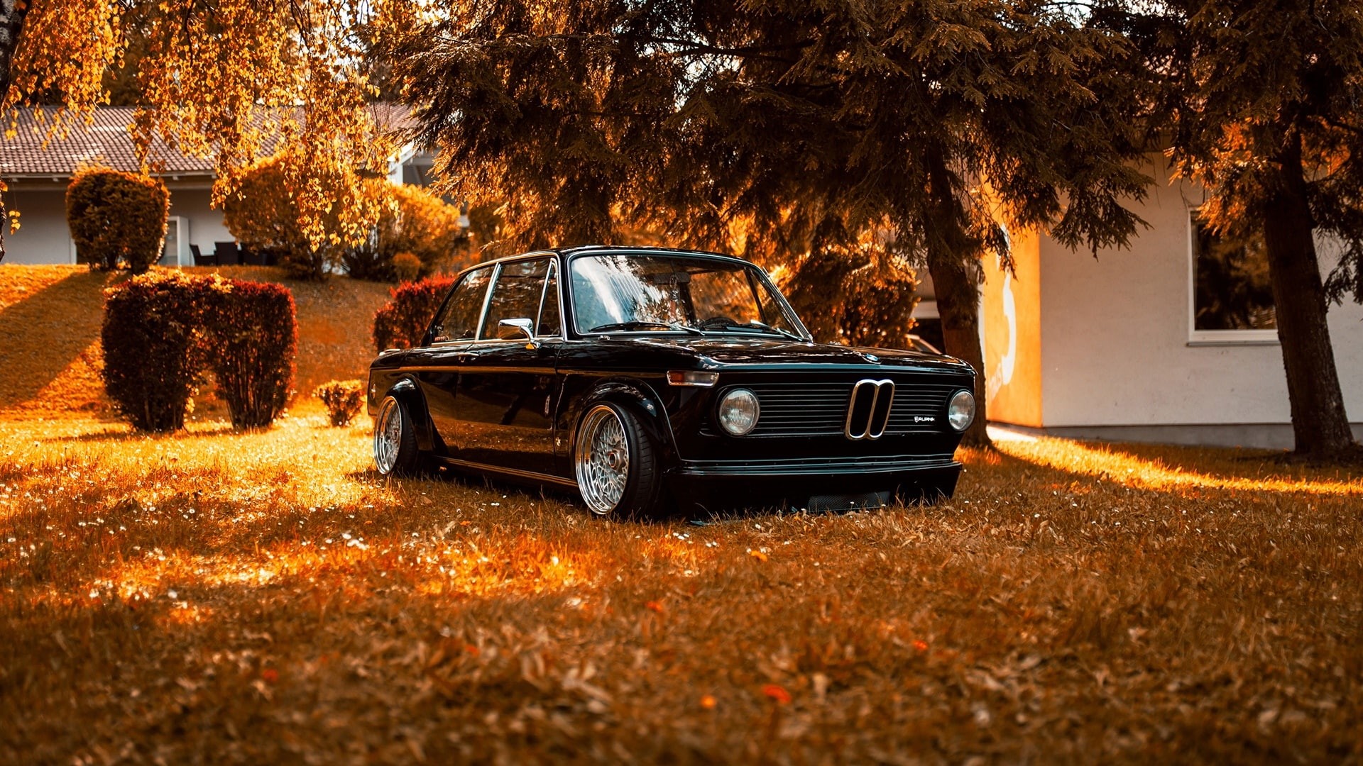 1080P, bmw, black car, classic car, HD Wallpaper