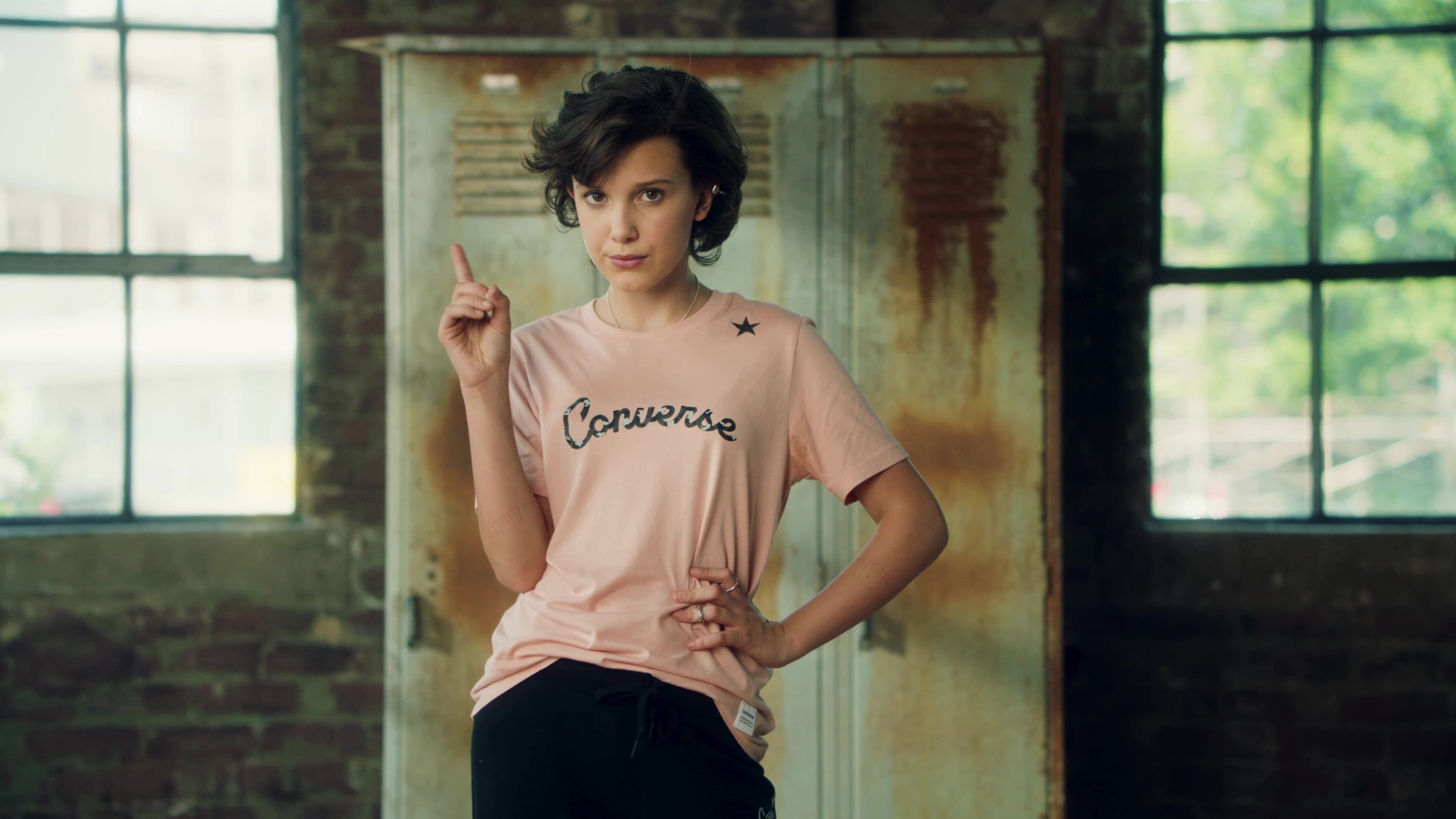 British, Window, Millie Bobby Brown, Actress, Model, Actresses, 2K, Black Hair, HD Wallpaper