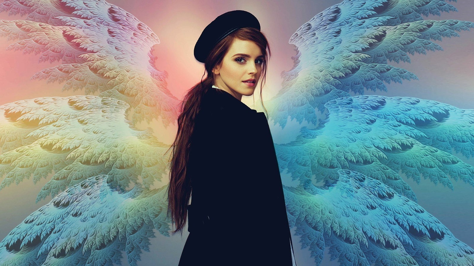 720P, Emma Watson, Harry Potter, wings, Hermione Granger, HD Wallpaper