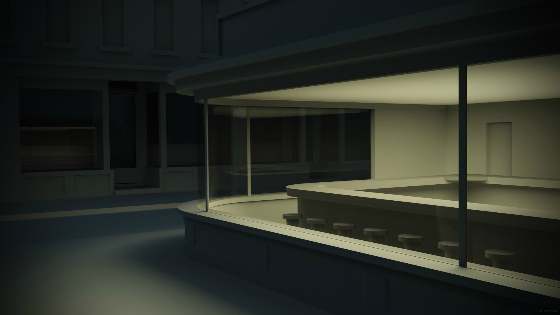 reflection, luxury, nature, built structure, indoors, building, night, illuminated, Edward Hopper, Nighthawks, domestic room, painting, home, CGI, architectural column, HD Wallpaper