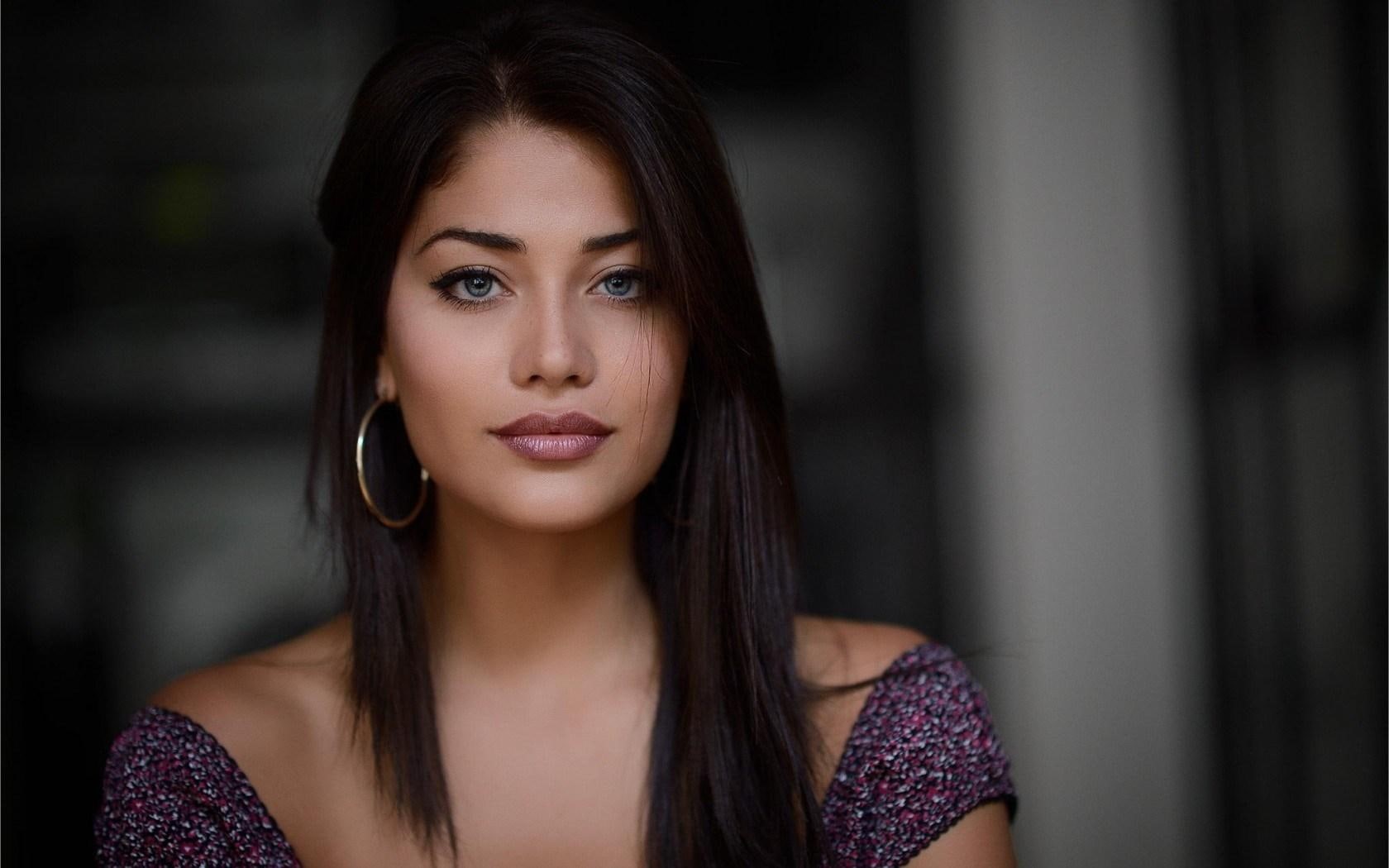 eyes, girl, beauty, 720P, brunette, HD Wallpaper