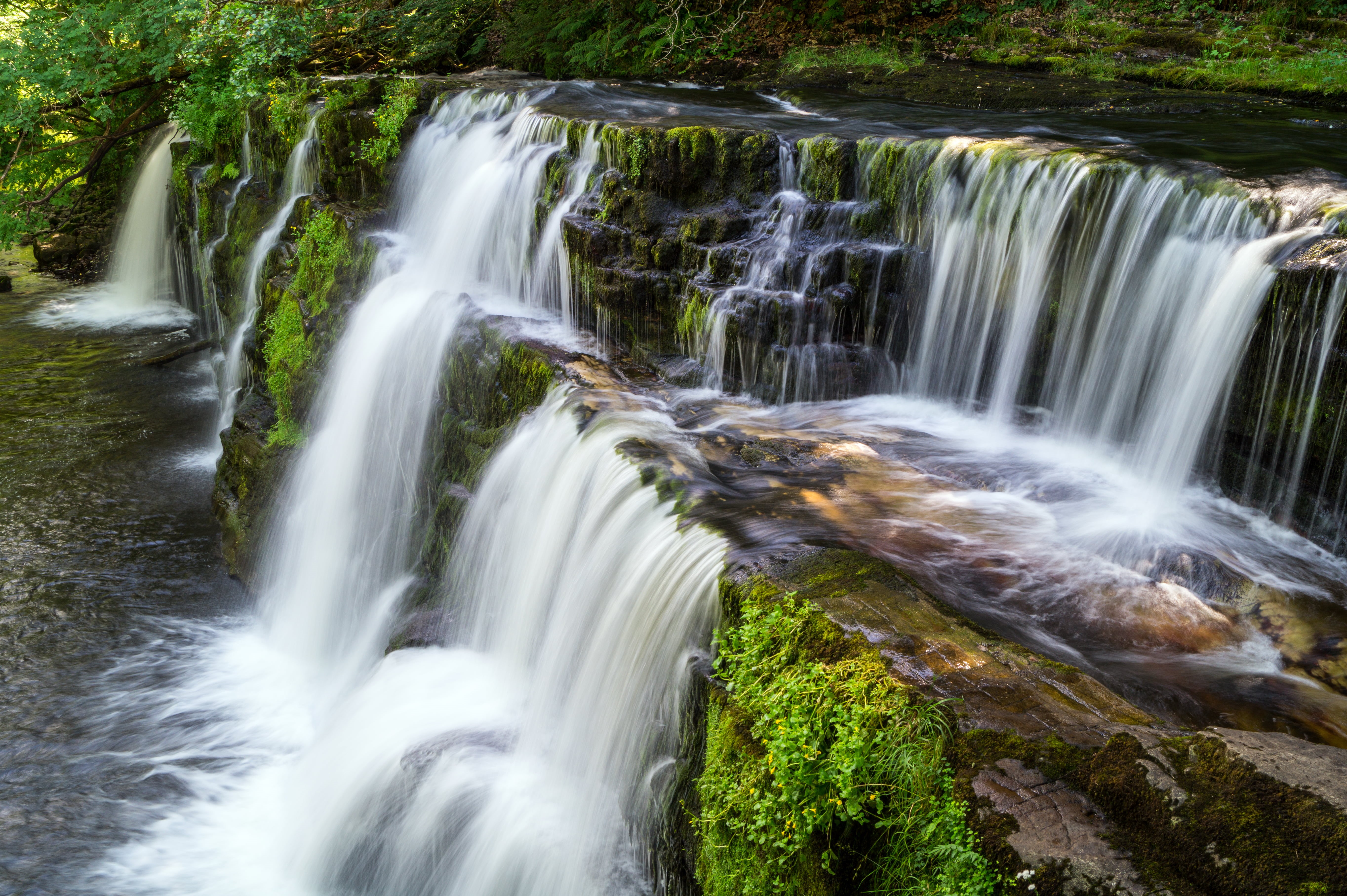long  exposure, brecon  beacons  national  park, waterfall, tree, stream, rock, landscape, Sgwd y Pannwr, nature, river, powys, beauty In Nature, water, HD Wallpaper