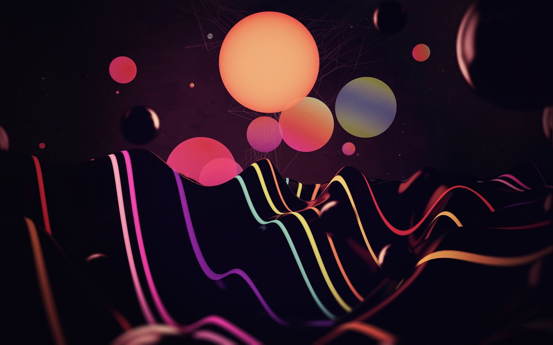 close-up, art and craft, pattern, motion, design, digital art, night, lens flare, abstract, light - natural phenomenon, geometric shape, 1080P, black, HD Wallpaper
