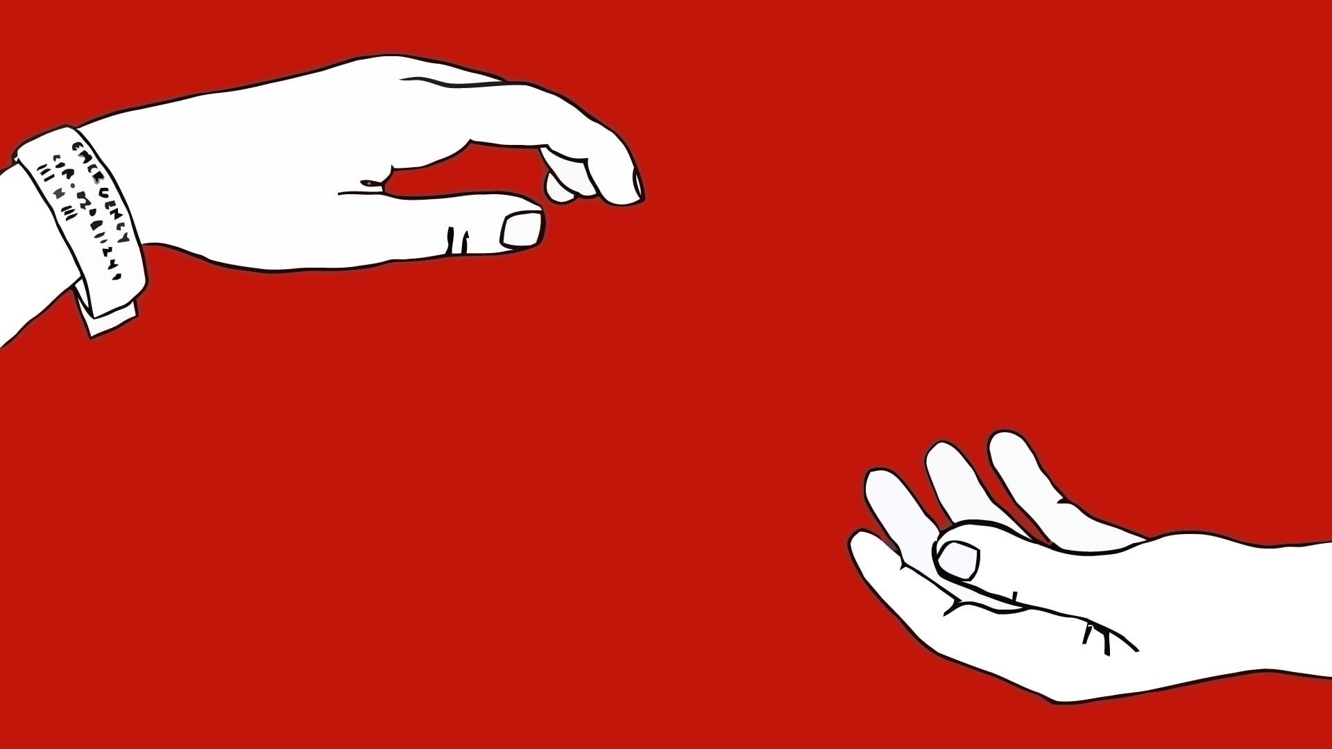human finger, human hand, body part, finger, creativity, Hospice, adult, s, red, positive emotion, minimalism, human body part, human limb, illustration, HD Wallpaper