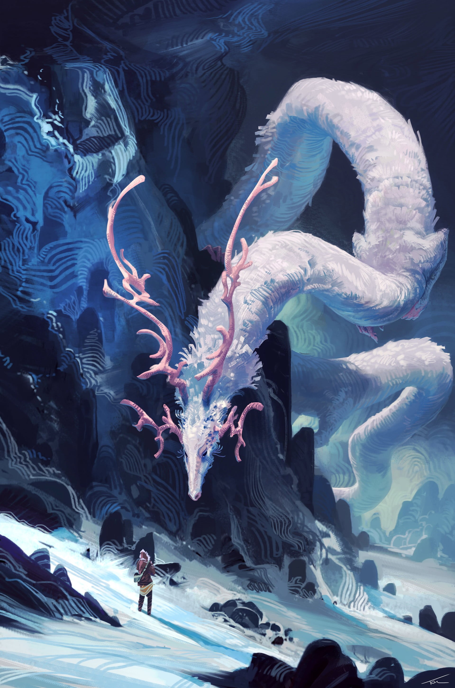 sea, tank, architecture, dragon, digital composite, creativity, occupation, aquarium, underwater, men, Thomas Chamberlain - Keen, mountains, 2K, colorful, Phone HD Wallpaper