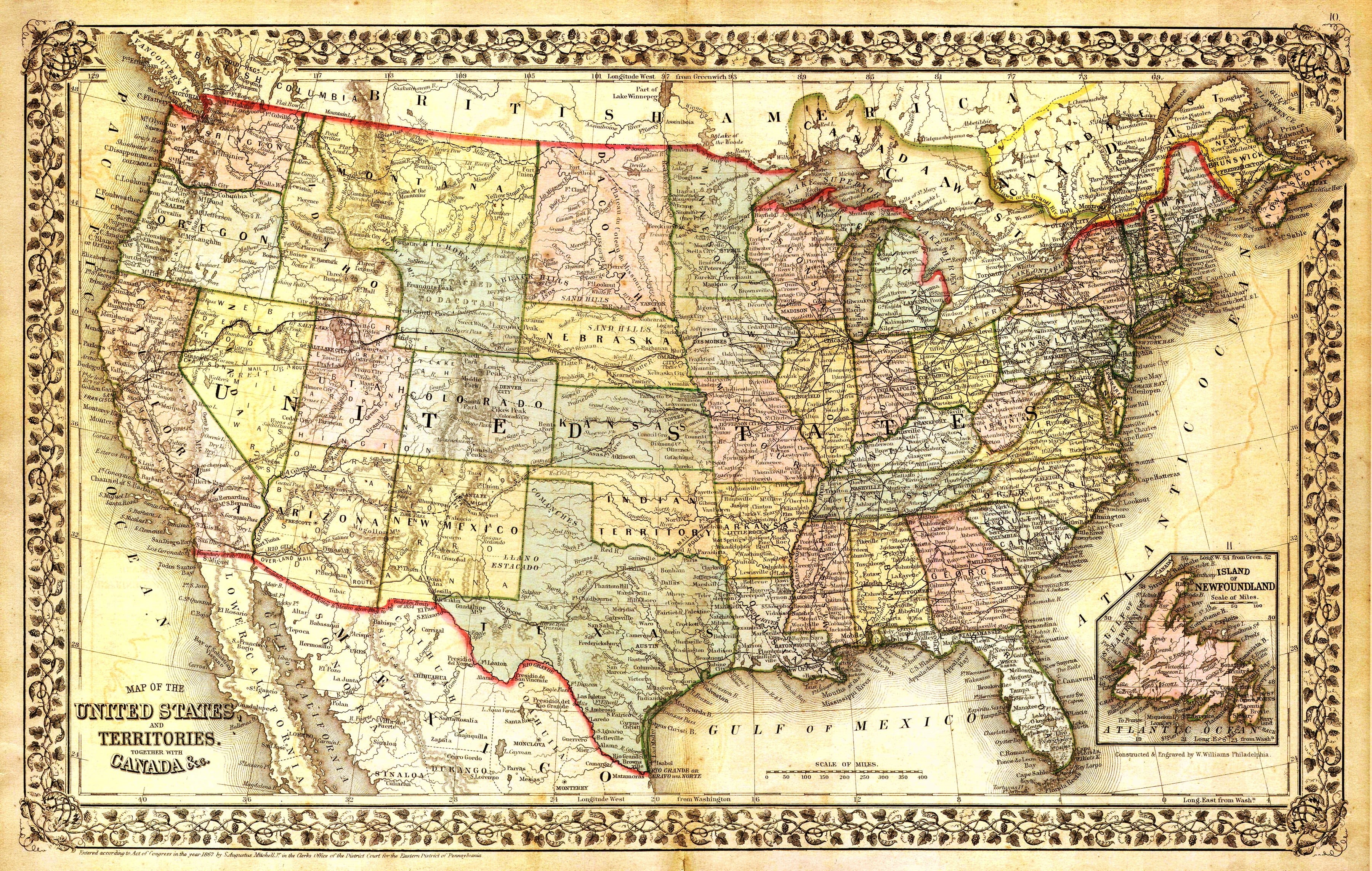 antique map, map, usa, global communications, travel destinations, dirt, no people, united states map, s, paper, physical geography, 2K, the past, topography, HD Wallpaper