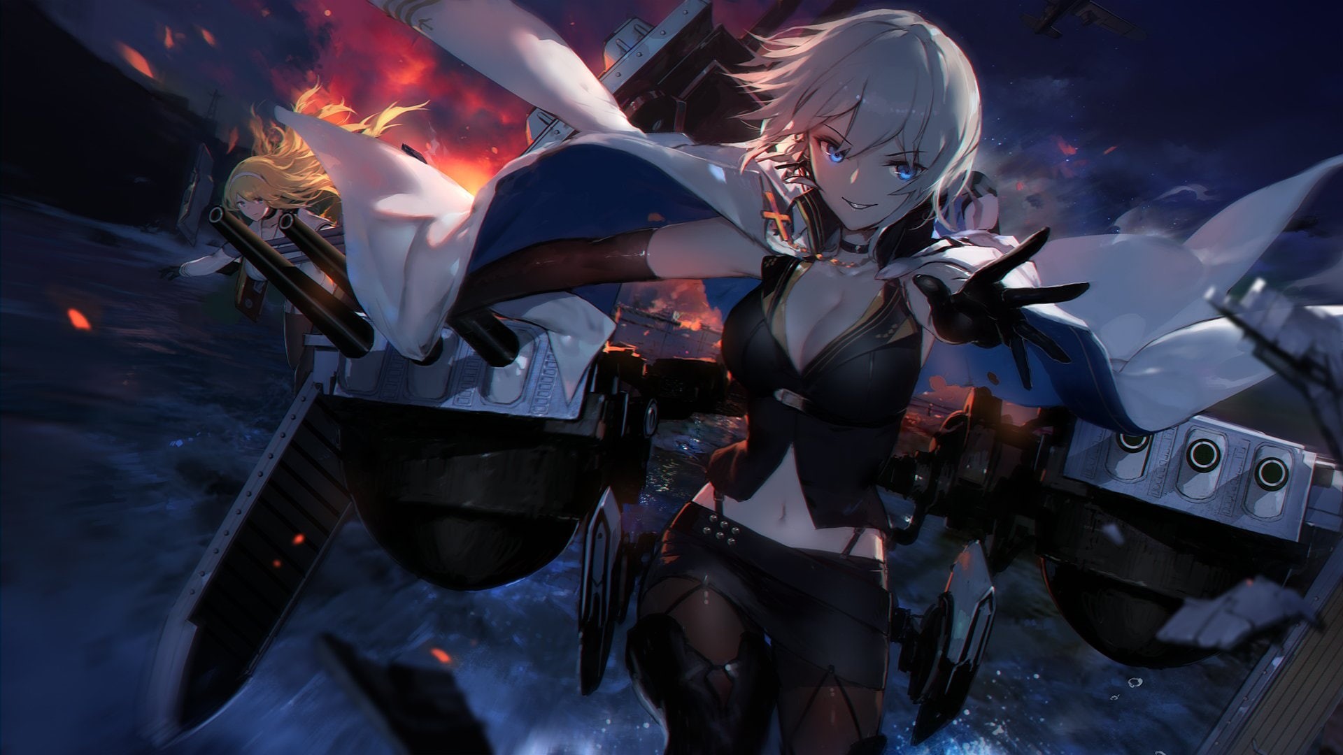 illuminated, event, women, Anime, reflection, Azur Lane, mode of transportation, activity, clothing, real people, men, outdoors, Washington (Azur Lane), HD Wallpaper
