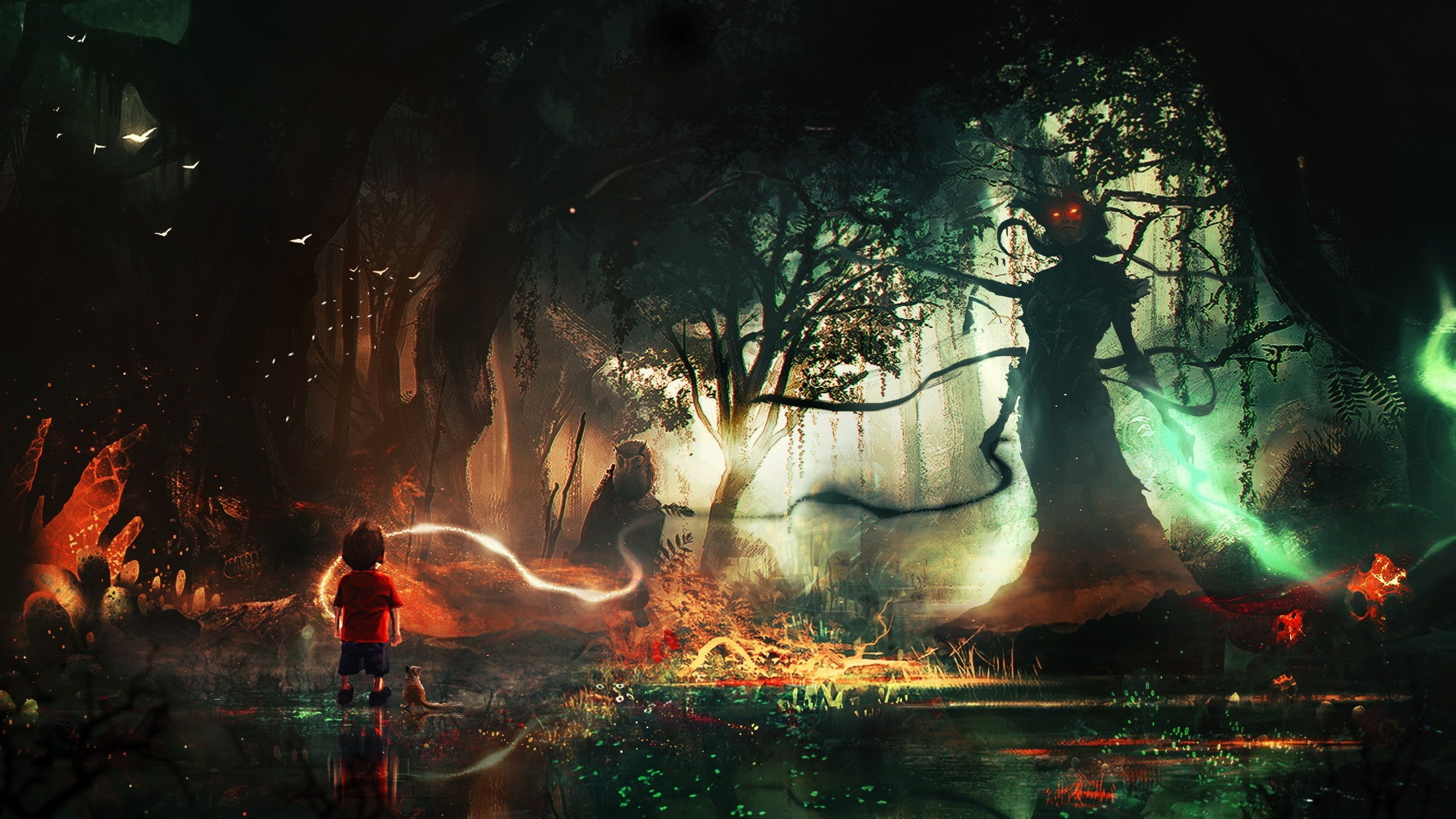 forest, Magic, Vraska, fantasy Art, 2K, digital art, artwork, HD Wallpaper