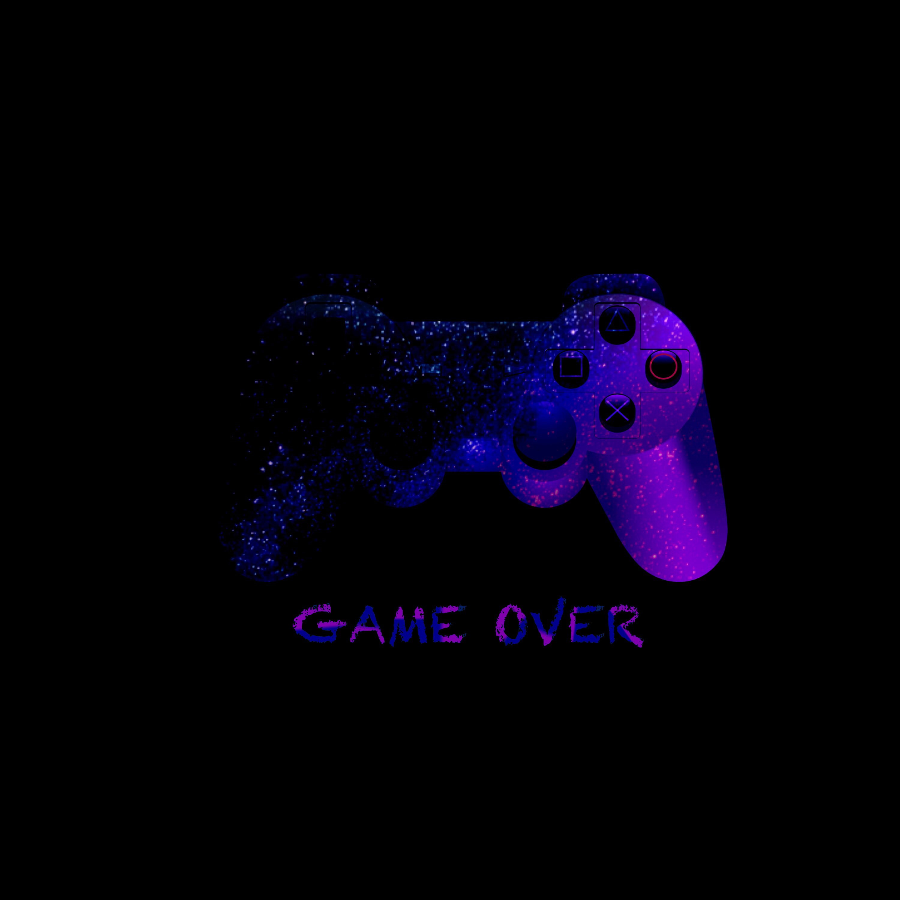 gamepad, joystick, neon, game over, 2K, controller, Phone HD Wallpaper
