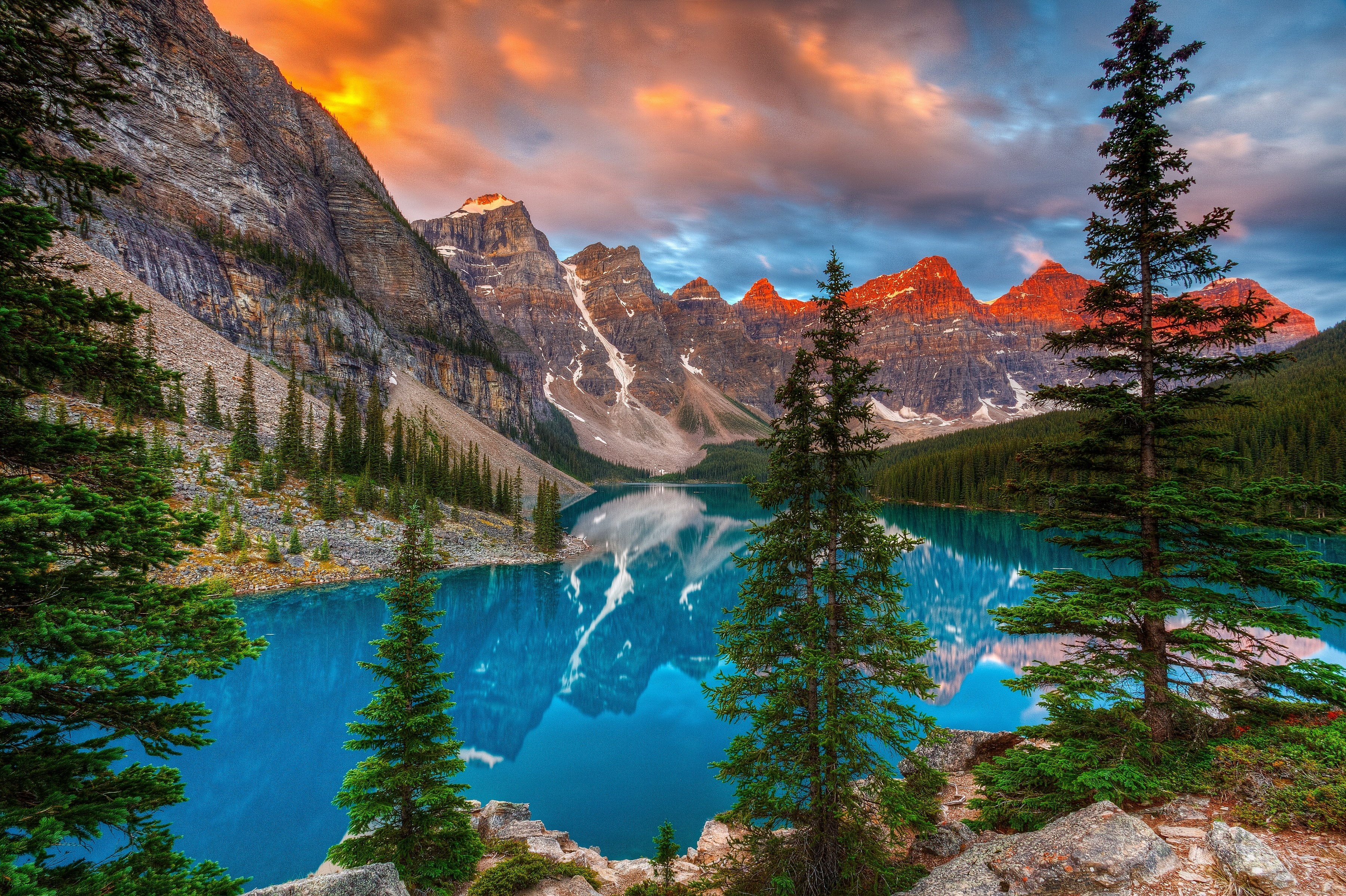 Alberta, Moraine Lake, 4K, 2K, Canada, HD Wallpaper