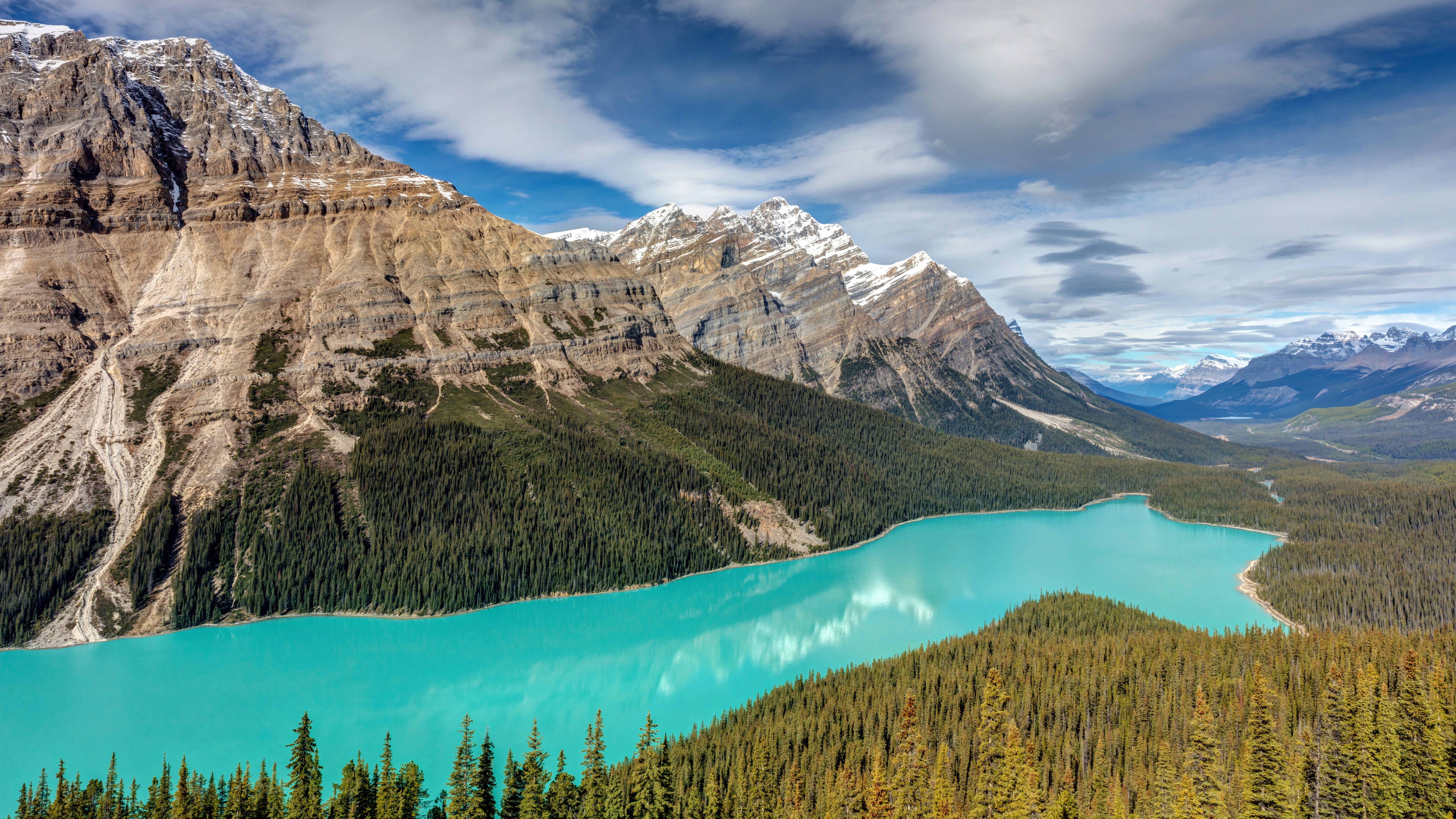 canada, alberta, mountains, national park, banff national park, 8k uhd, 8K, peyto lake, mountain lake, view, landscape, HD Wallpaper