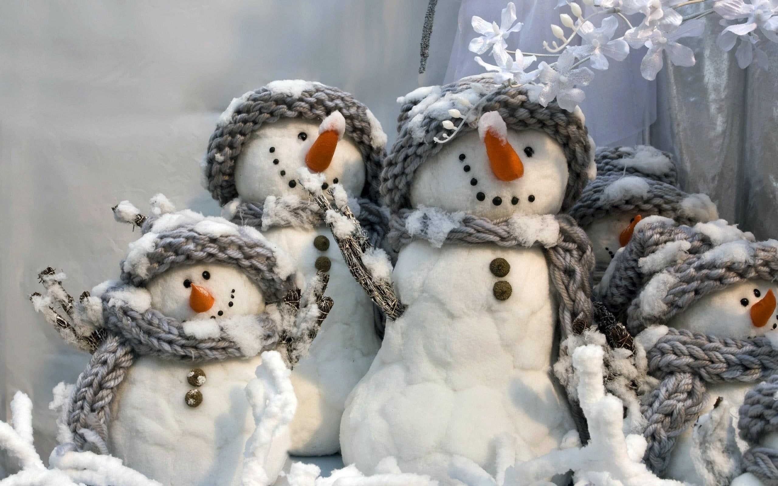 2K, winter, christmas, snowmans, snow, year, new, HD Wallpaper