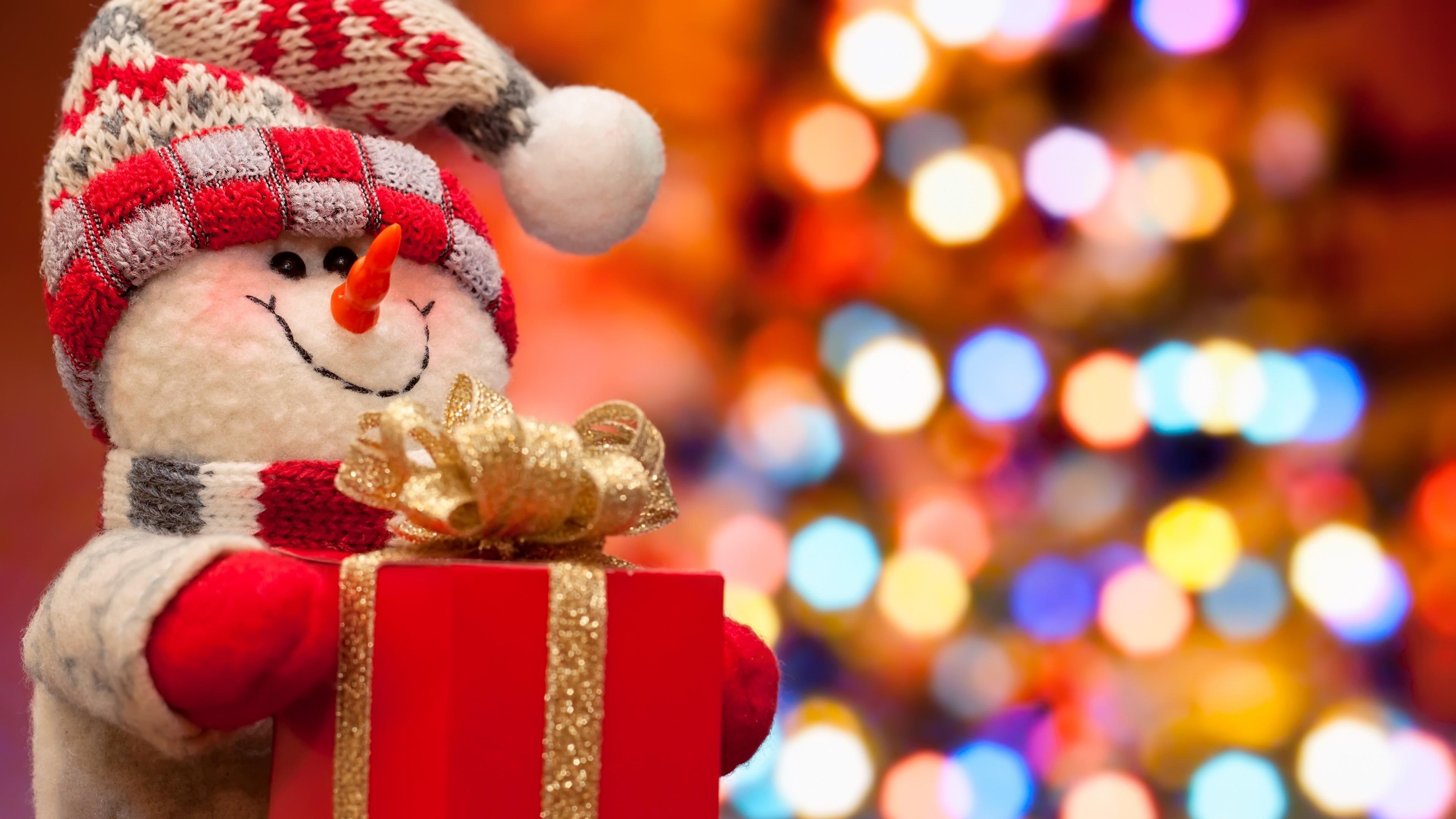 new years, holiday, christmas, celebration, 4K, snowman, winter, HD Wallpaper