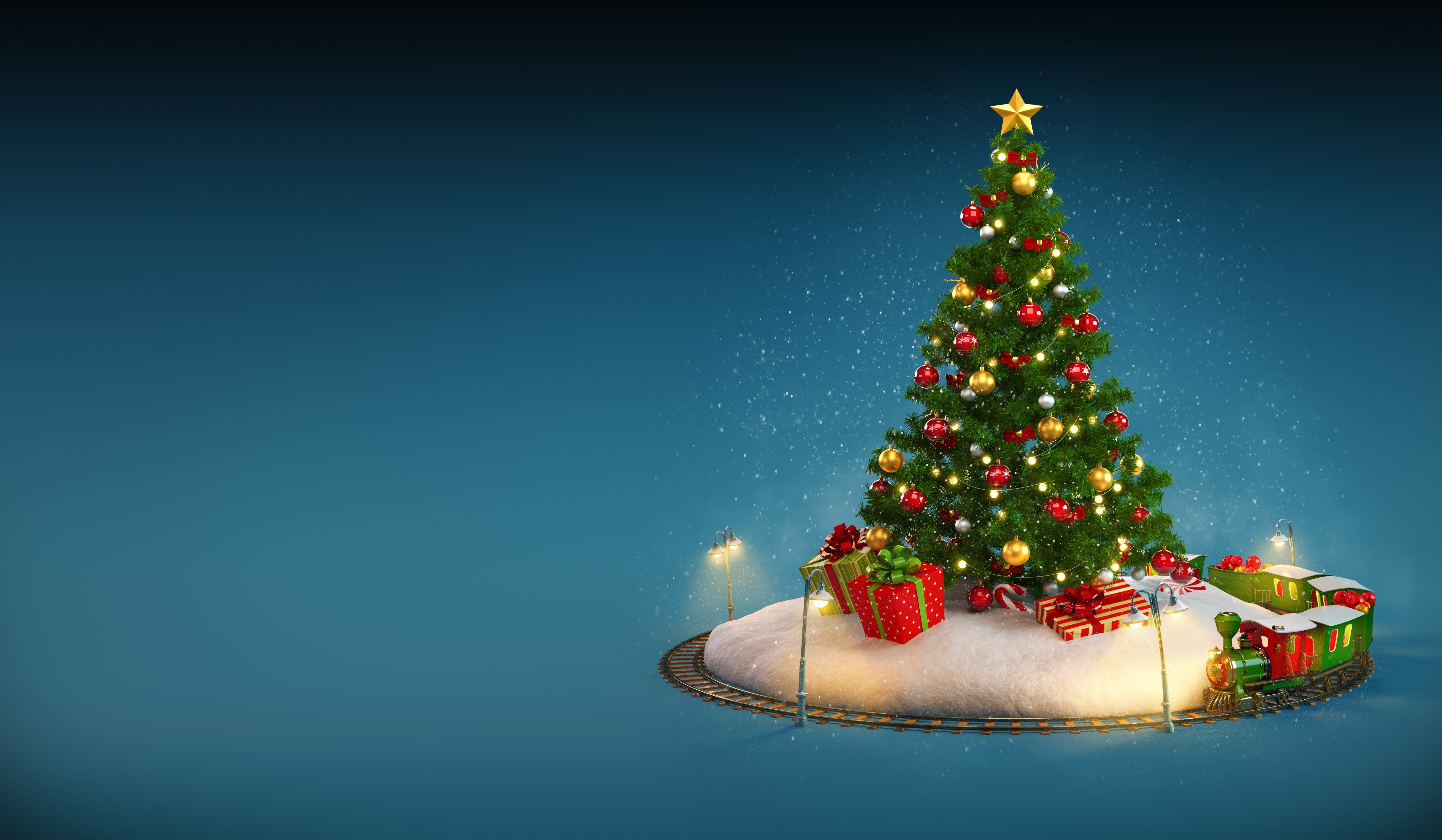red, christmas Tree, bright, season, winter, fir Tree, ornate, illustration, christmas Decoration, pine Tree, no People, decoration, star Shape, cultures, HD Wallpaper