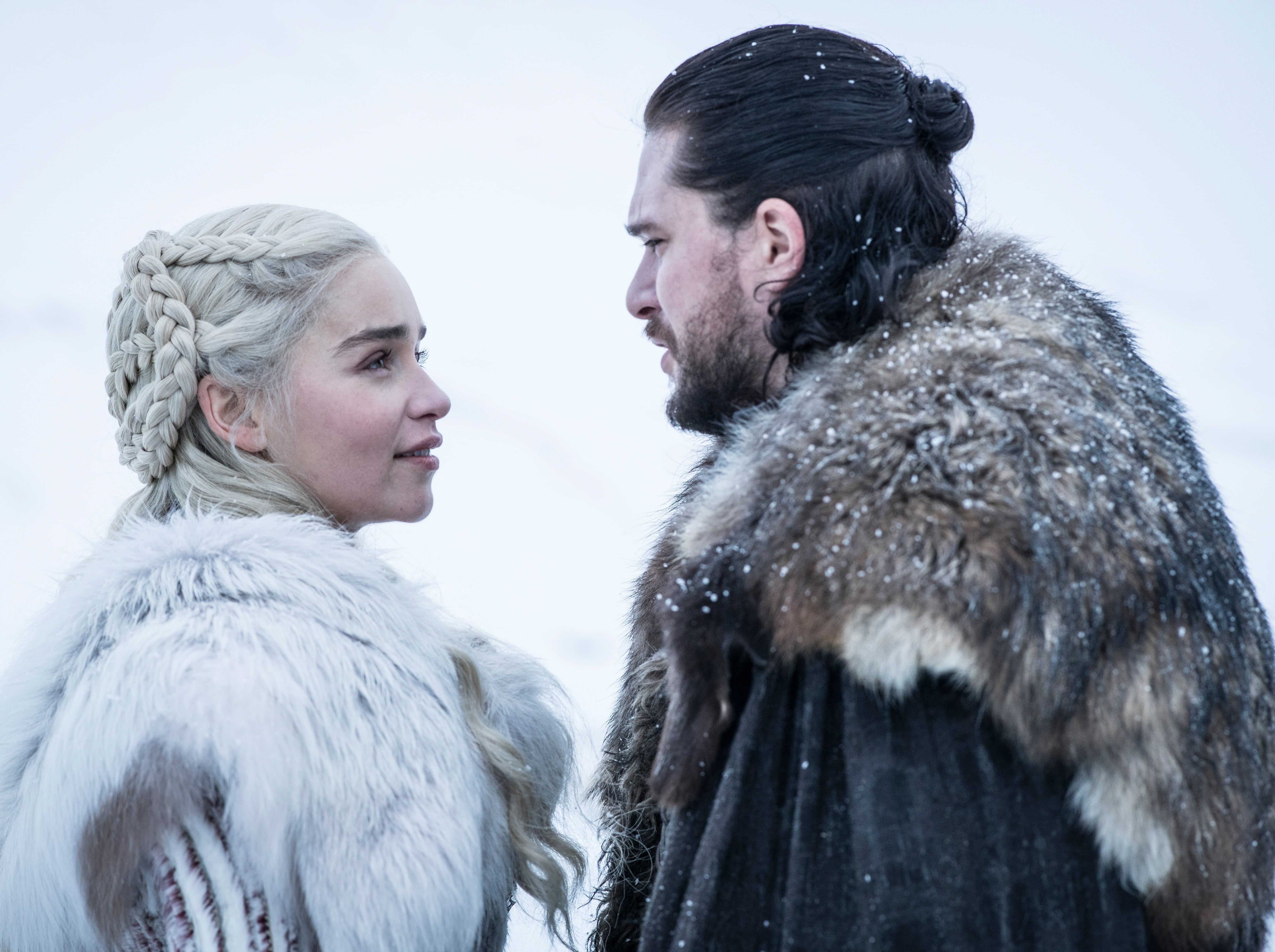 Emilia Clarke, 5K, TV Show, Game Of Thrones, Jon Snow, Kit Harington, Daenerys Targaryen, HD Wallpaper