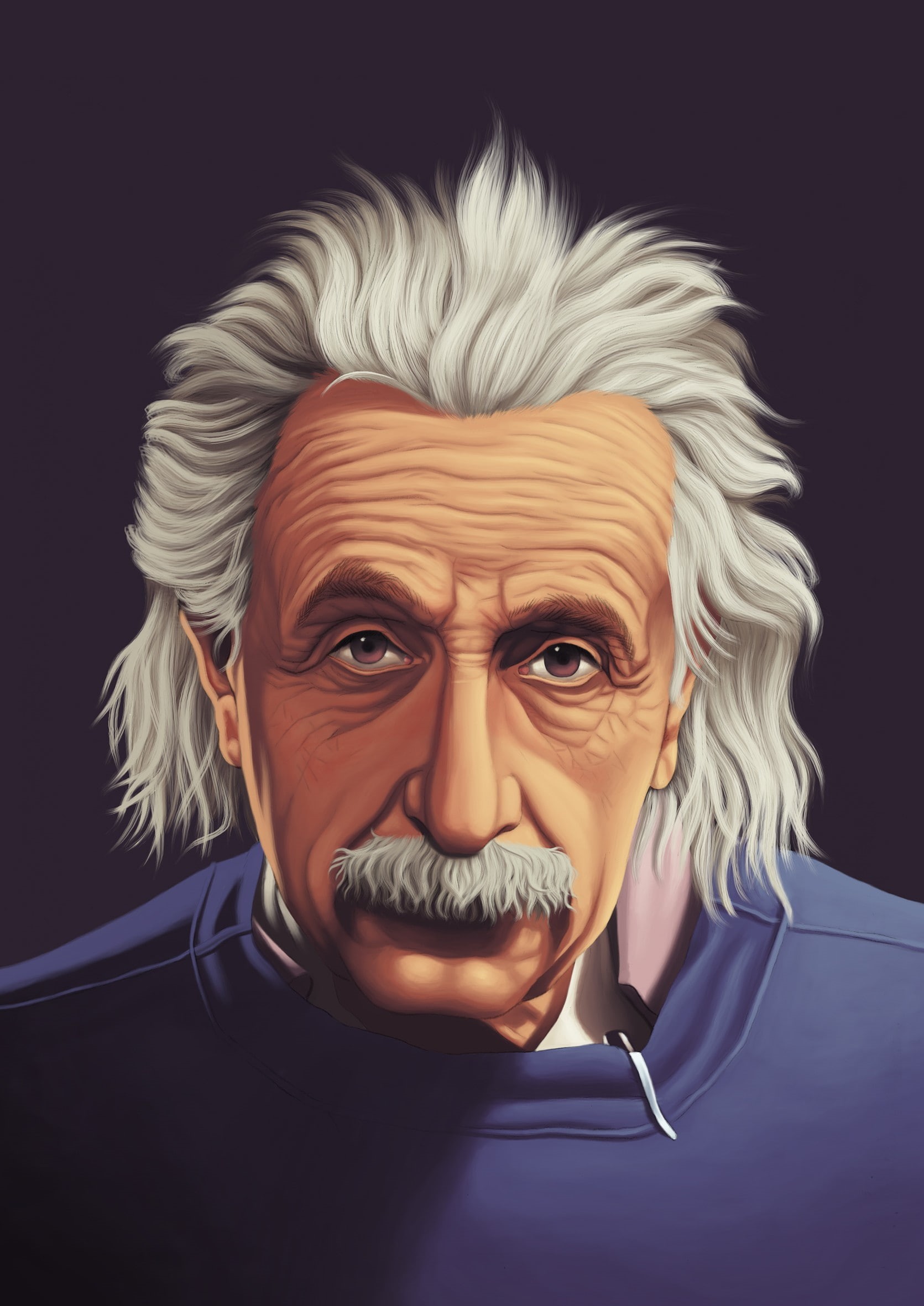 1080P, soft shading, Albert Einstein, Phone HD Wallpaper