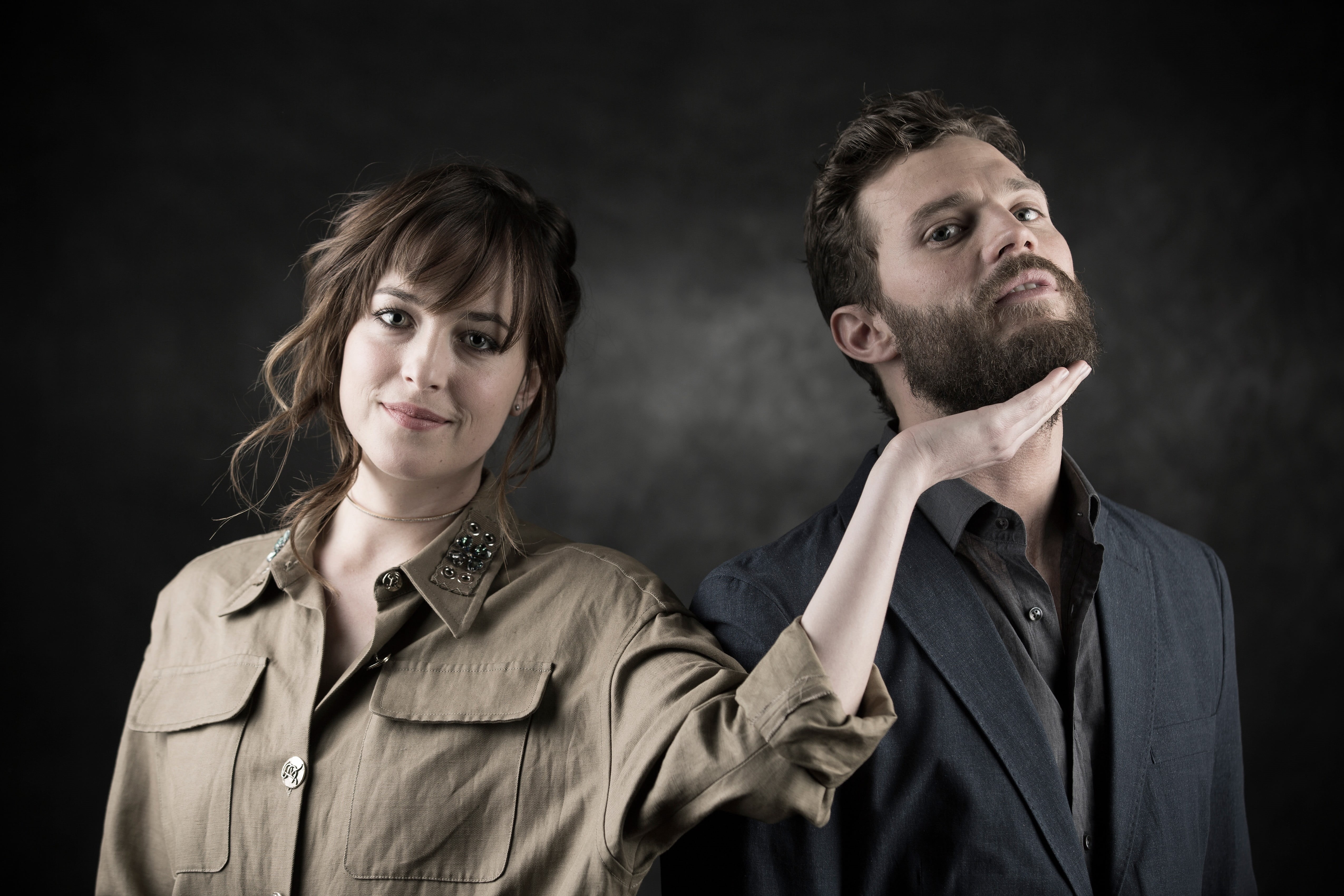 adult, s, Jamie Dornan, couple - relationship, two people, people, women, shirt, young adult, headshot, indoors, looking at camera, clothing, young men, HD Wallpaper