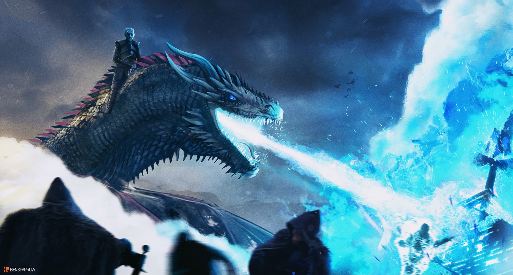 1080P, tv shows, hd, artist, dragon, game of thrones season 8, artstation, white walkers, artwork, digital art, HD Wallpaper