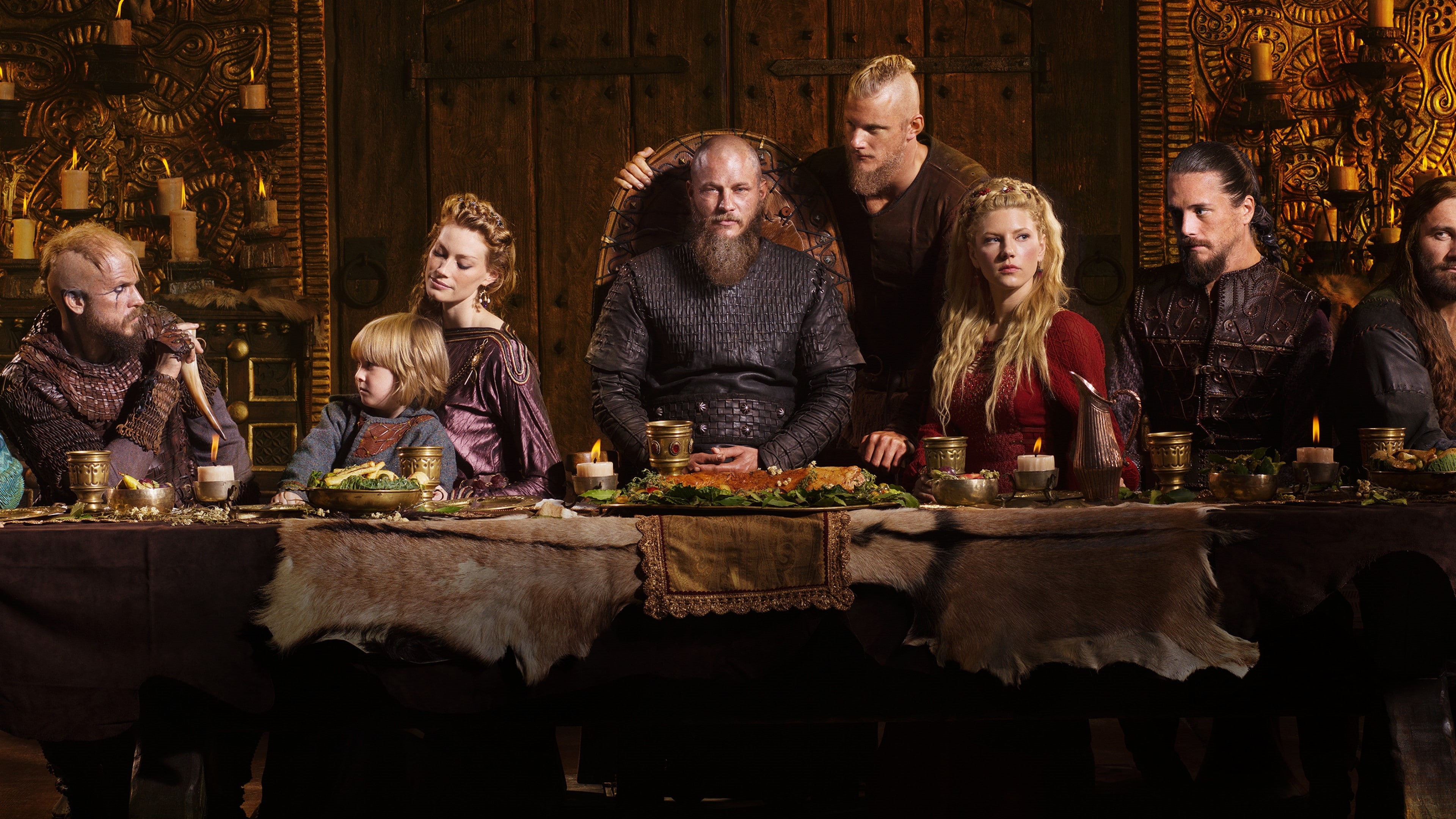 Travis Fimmel, 4K, Katheryn Winnick, Vikings, 4 season, Best TV Series of 2016, HD Wallpaper