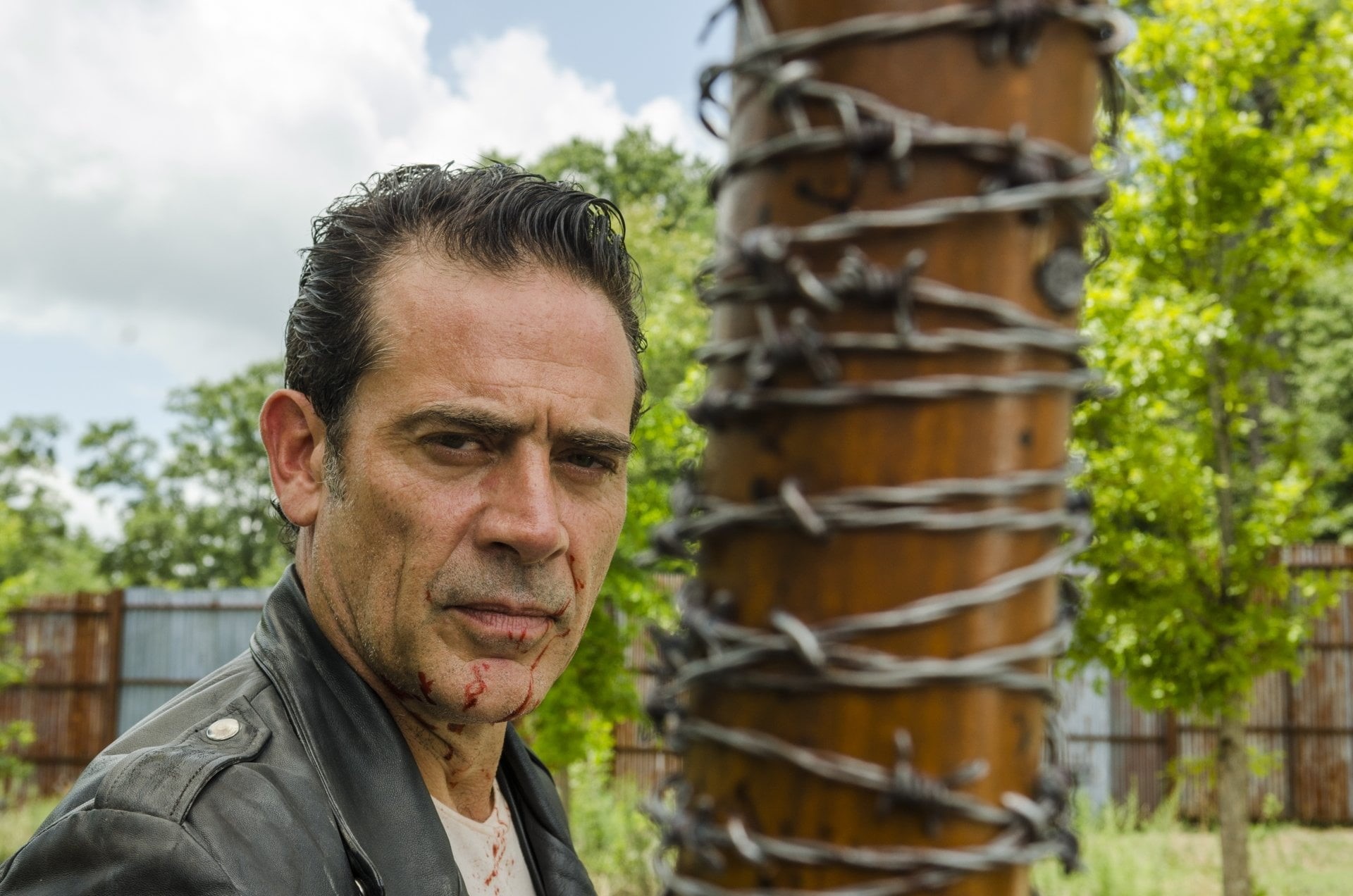 TV Show, mature men, headshot, looking at camera, adult, beard, Negan (The Walking Dead), mature adult, portrait, day, real people, males, mid adult men, HD Wallpaper