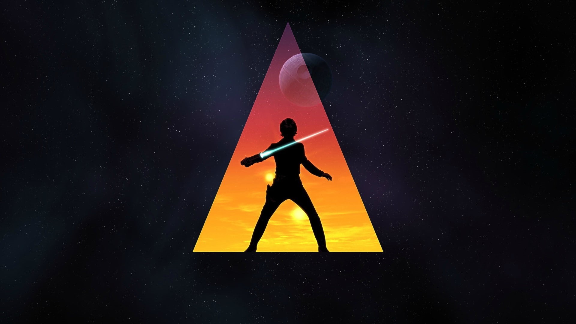 astronomy, sign, person, science fiction, outdoors, holding, mystery, space, lightsaber, Luke Skywalker, Jedi, standing, illustration, night, warning sign, HD Wallpaper