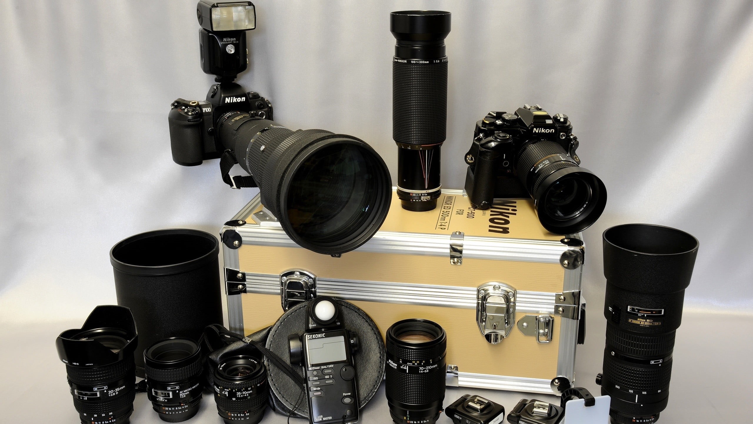 home video camera, indoors, black color, table, lens, high angle view, black, close-up, no people, two, cameras, film industry, photographic equipment, HD Wallpaper