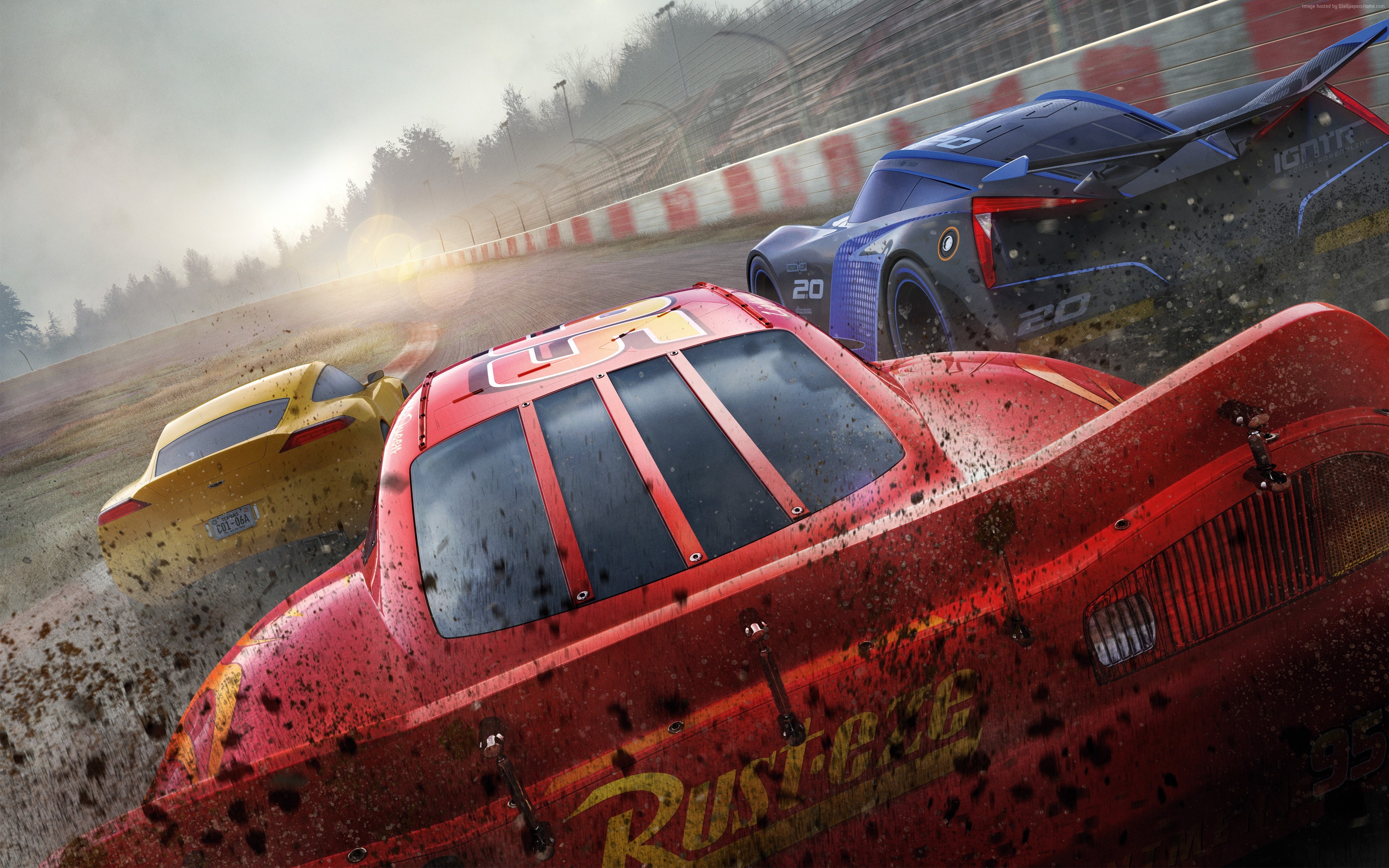 4K, poster, Cars 3, 4k, Lightning McQueen, HD Wallpaper