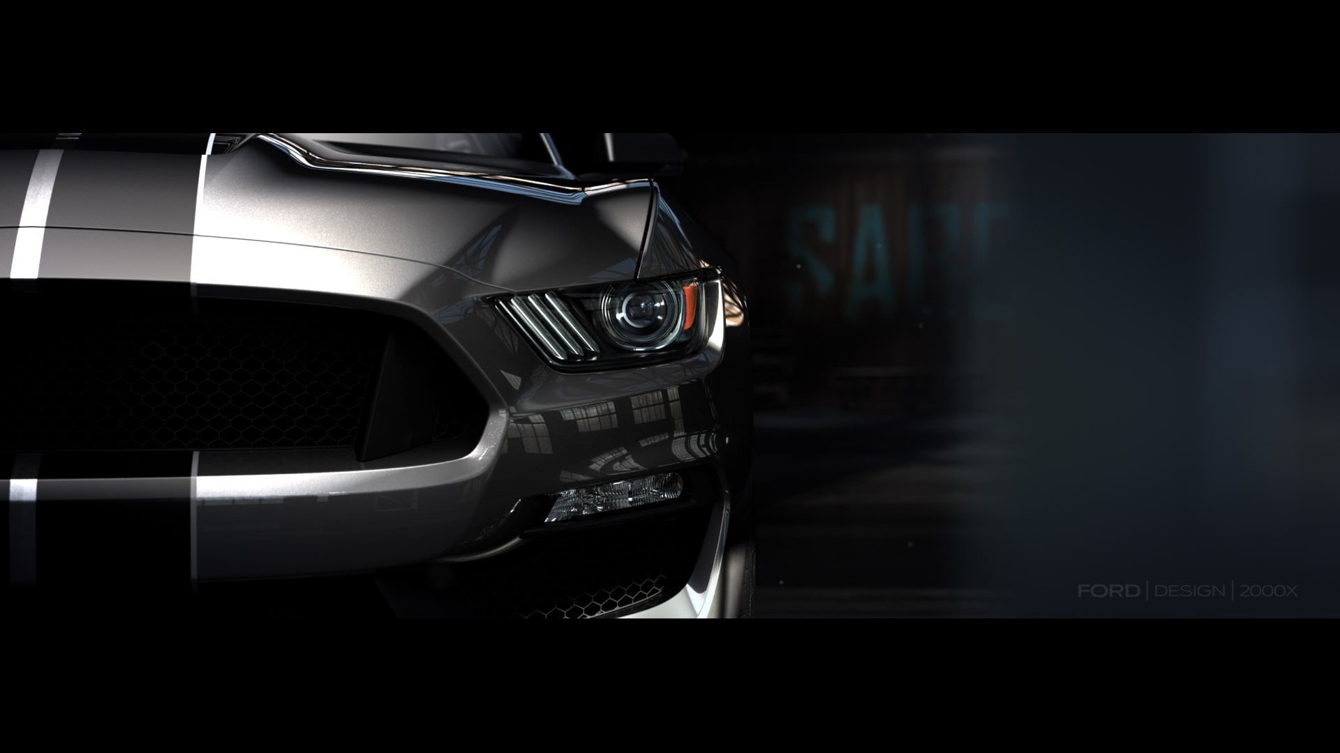 reflection, indoors, night, close-up, no people, black color, land vehicle, mode of transportation, wealth, retro styled, car, 1080P, Shelby GT350, motor vehicle, HD Wallpaper