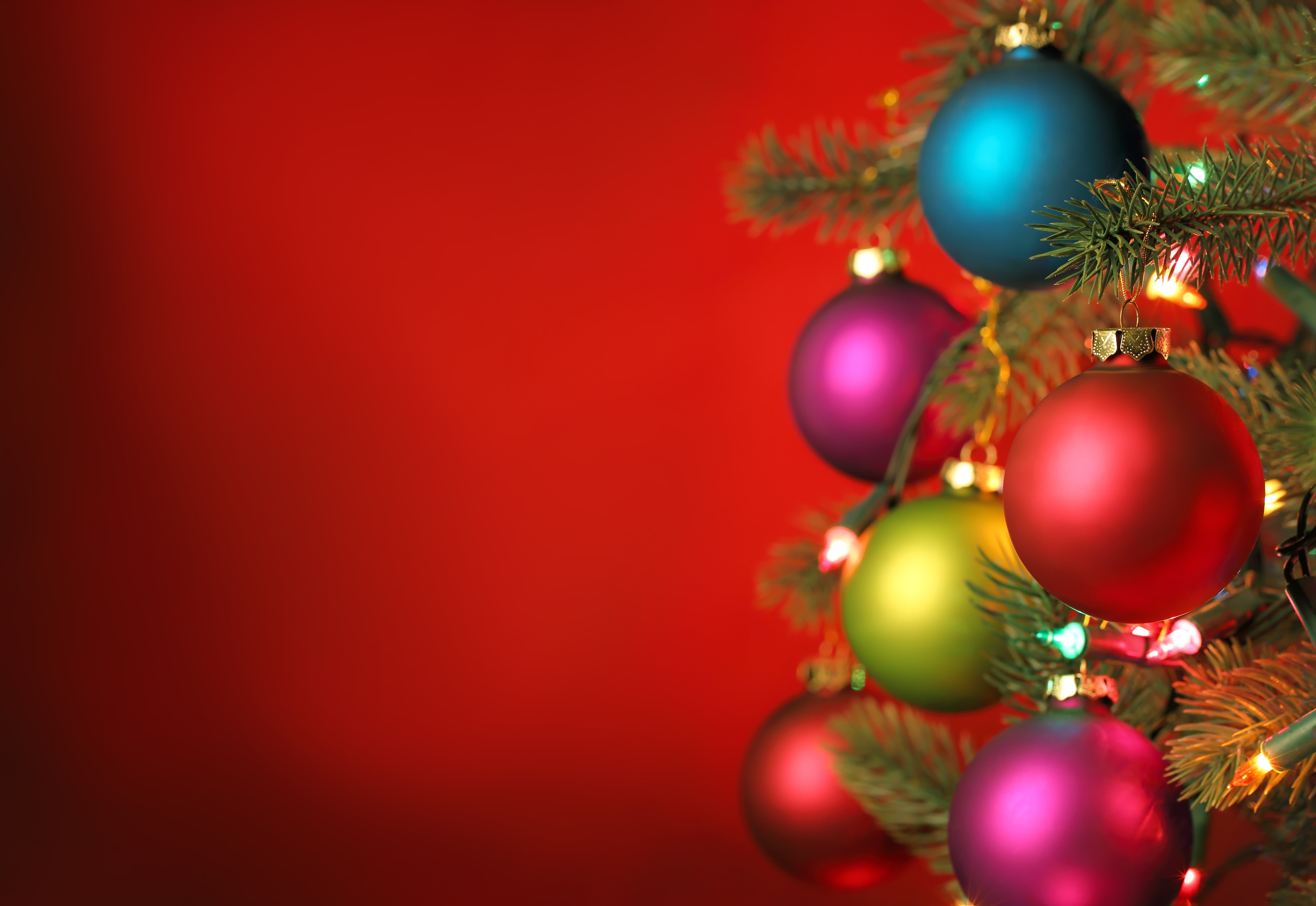 red, event, celebration, backgrounds, studio shot, shiny, christmas Ornament, season, color Image, tree, New year, pink, decoration, indoors, gold Colored, HD Wallpaper