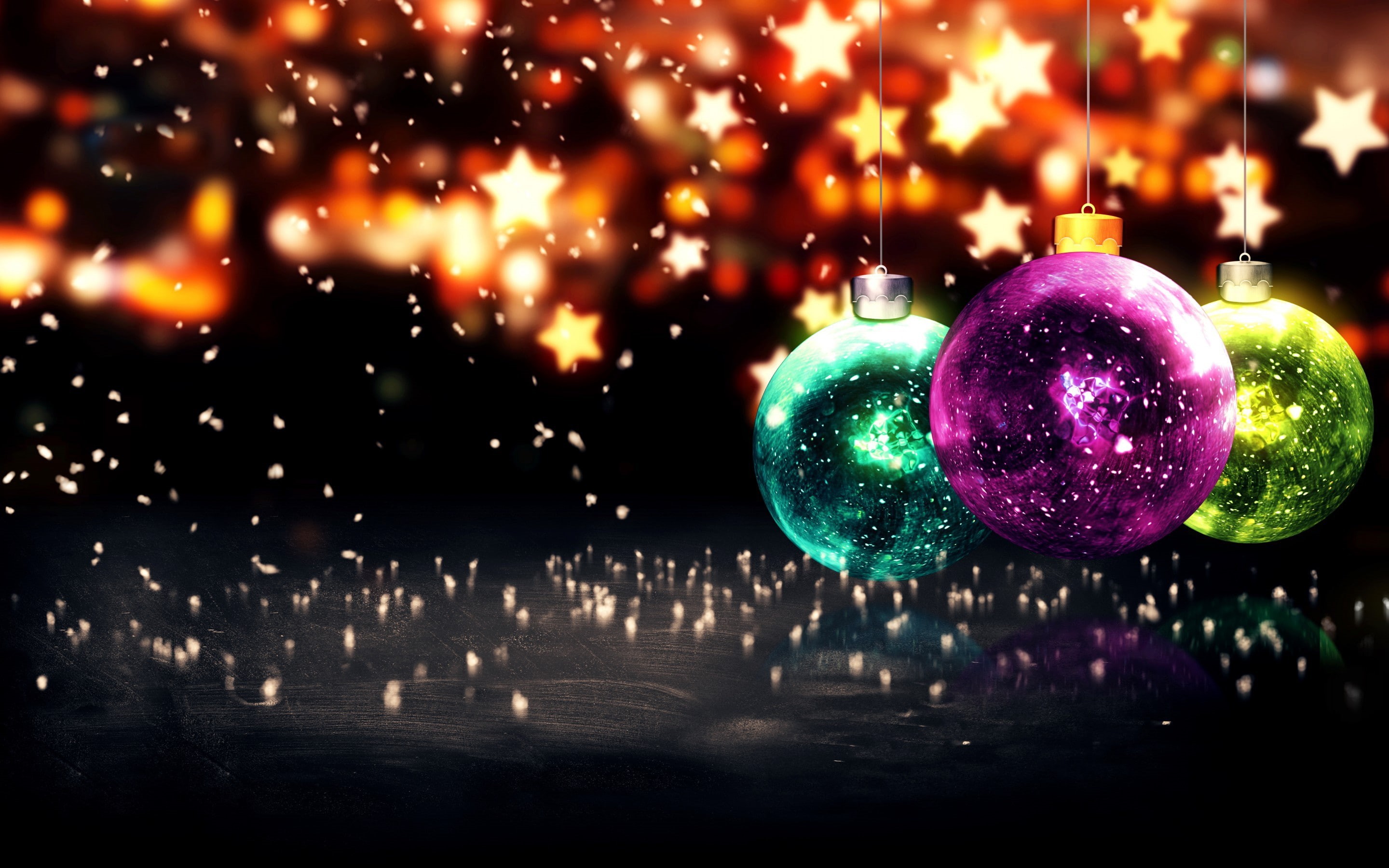  New Year, Happy, 2K, year, Christmas, balls, Merry, new, baubles, chritsmas, HD Wallpaper