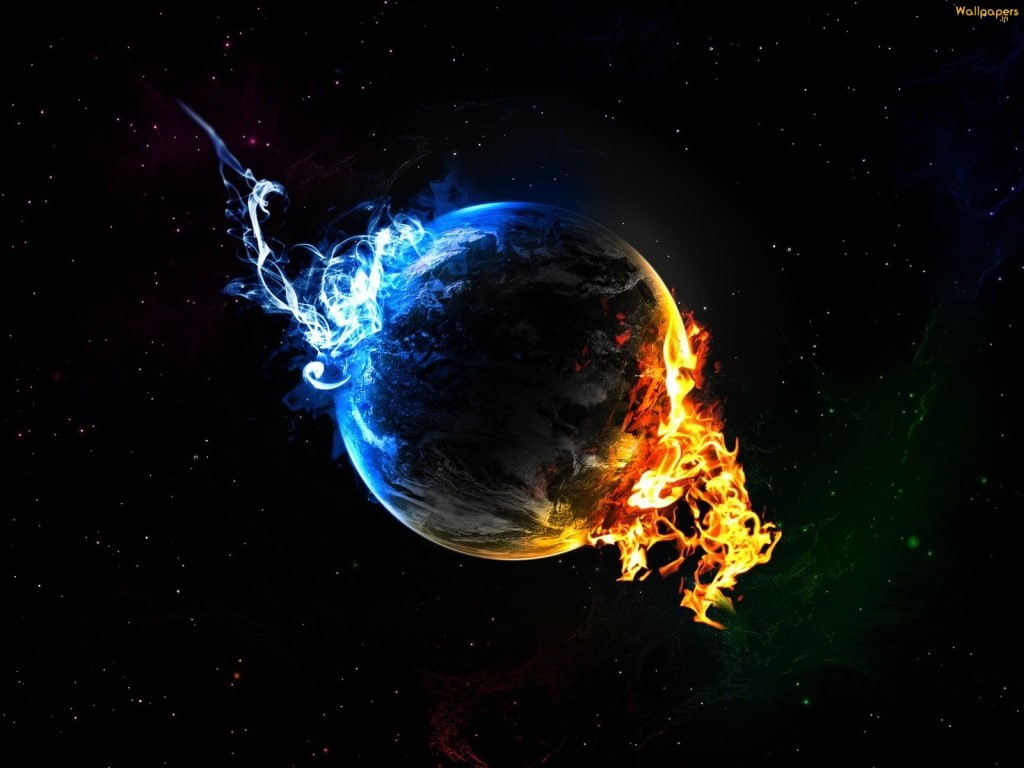 planets, 480P, planet, art, stars, ice, space, hd, Fire, HD Wallpaper