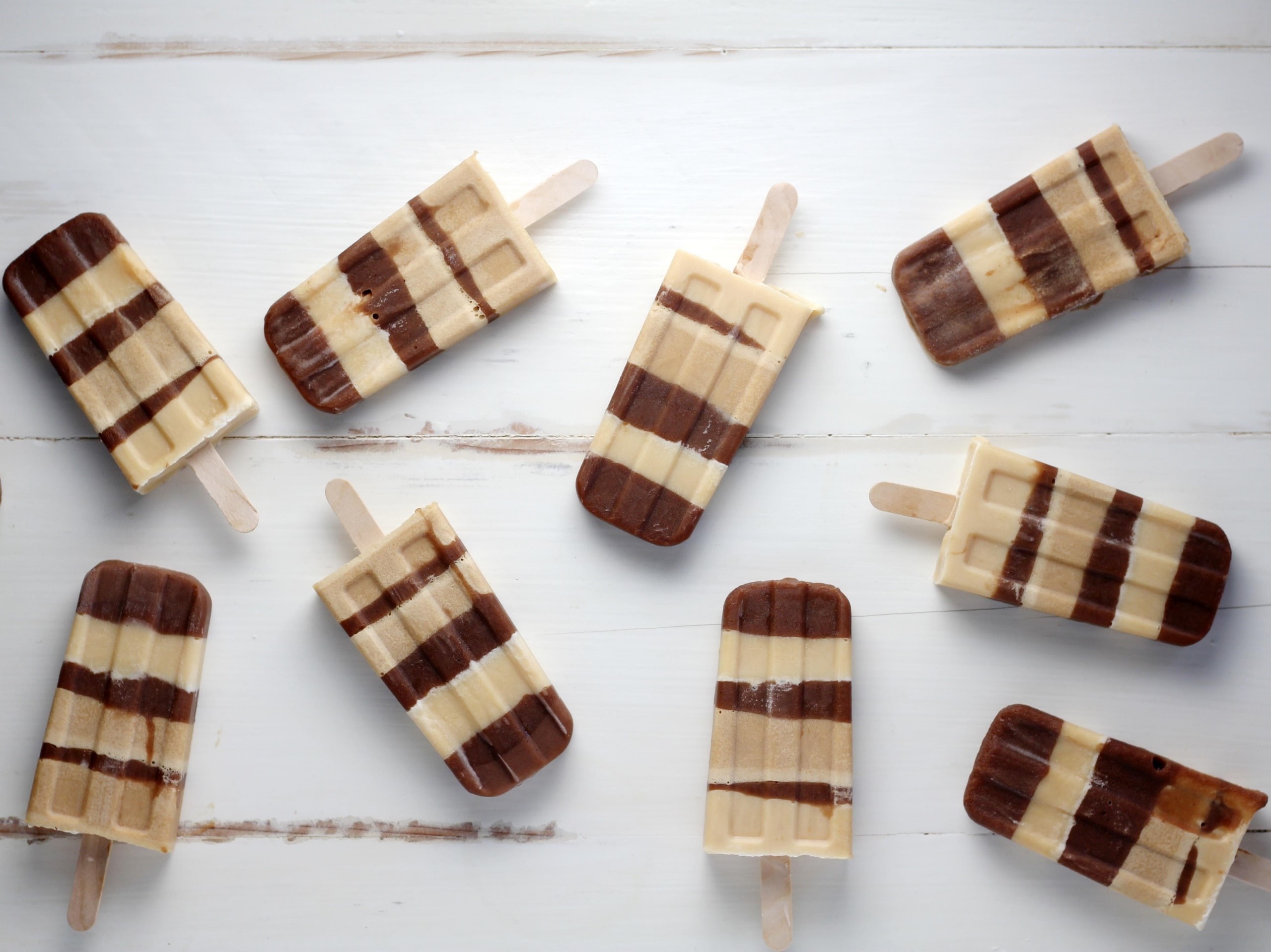 2K, table, choice, popsicle, food, unhealthy eating, chocolate, pattern, sweet, still life, no people, high angle view, variation, checked pattern, dessert, HD Wallpaper
