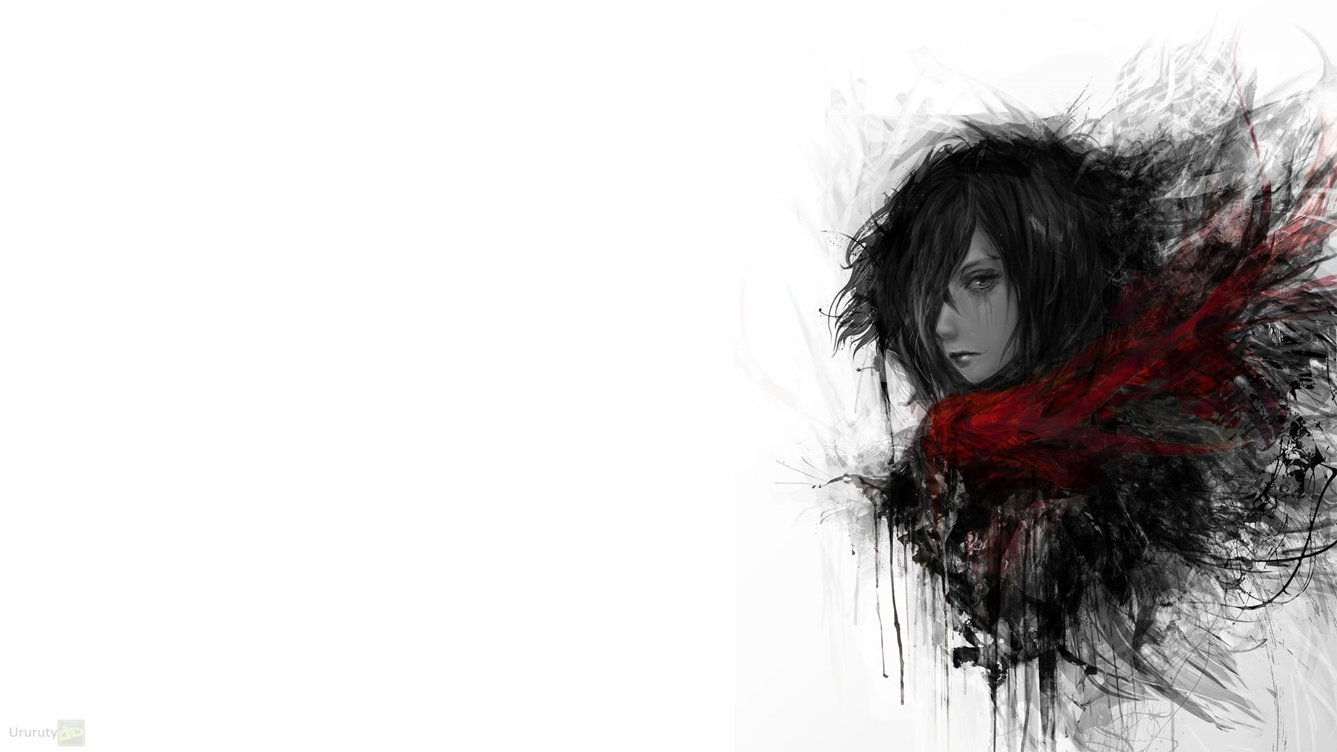  hair, costume, human hair, female, Shingeki no Kyojin, obscured face, character, white background, indoors, 1080P, lifestyles, leisure activity, HD Wallpaper