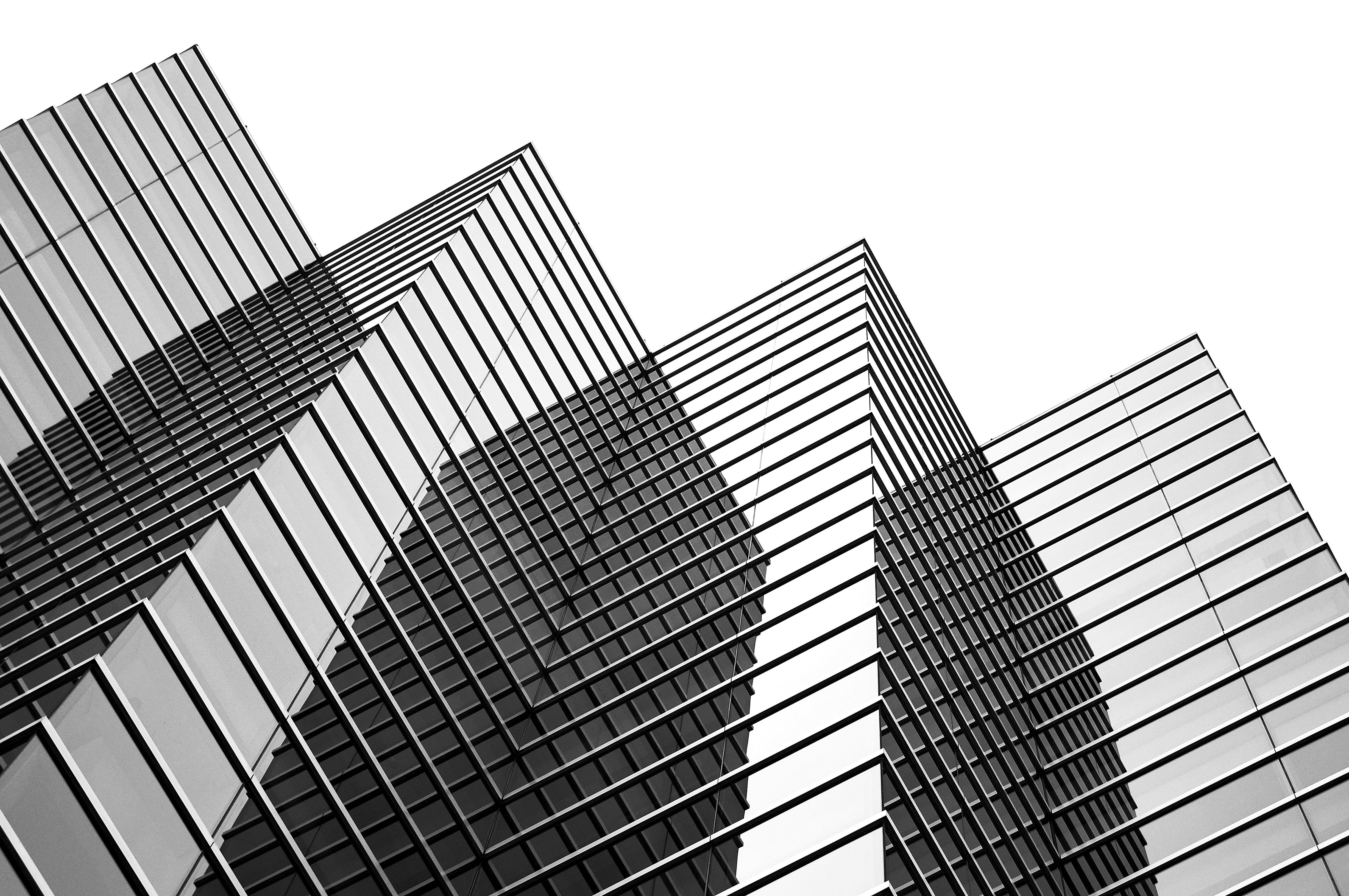 pattern, built structure, tower, business, modern, office, tall - high, clear sky, photography, outdoors, white background, city, low, high-rise, 4K, low angle view, HD Wallpaper