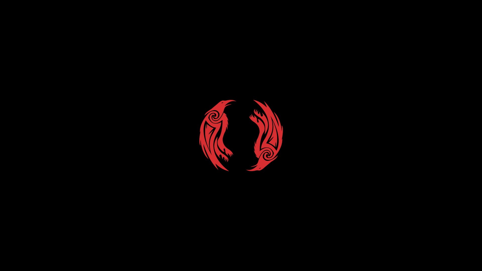 valhalla, Vikings, Odin, Assassins Creed, raven, minimalism, 1080P, HD Wallpaper