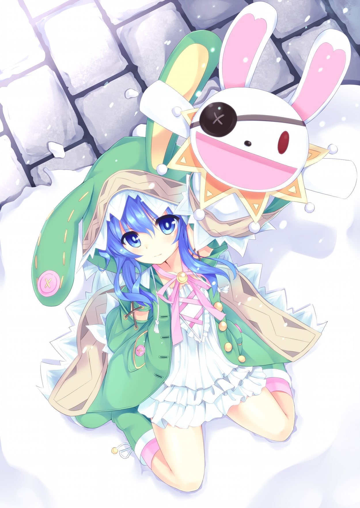 character, emotion, female, illness, Yoshino, long, people, lifestyles, adult, anime, high angle view, anime girls, mammal, women, bunny ears, wearing, Phone HD Wallpaper