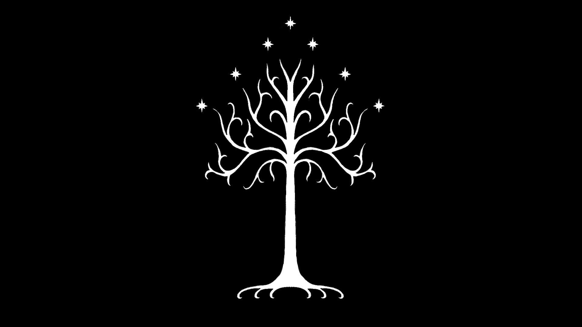 The Lord of the Rings, copy space, celebration, indoors, creativity, minimalism, tree, art, studio shot, black color, black background, night, pattern, HD Wallpaper