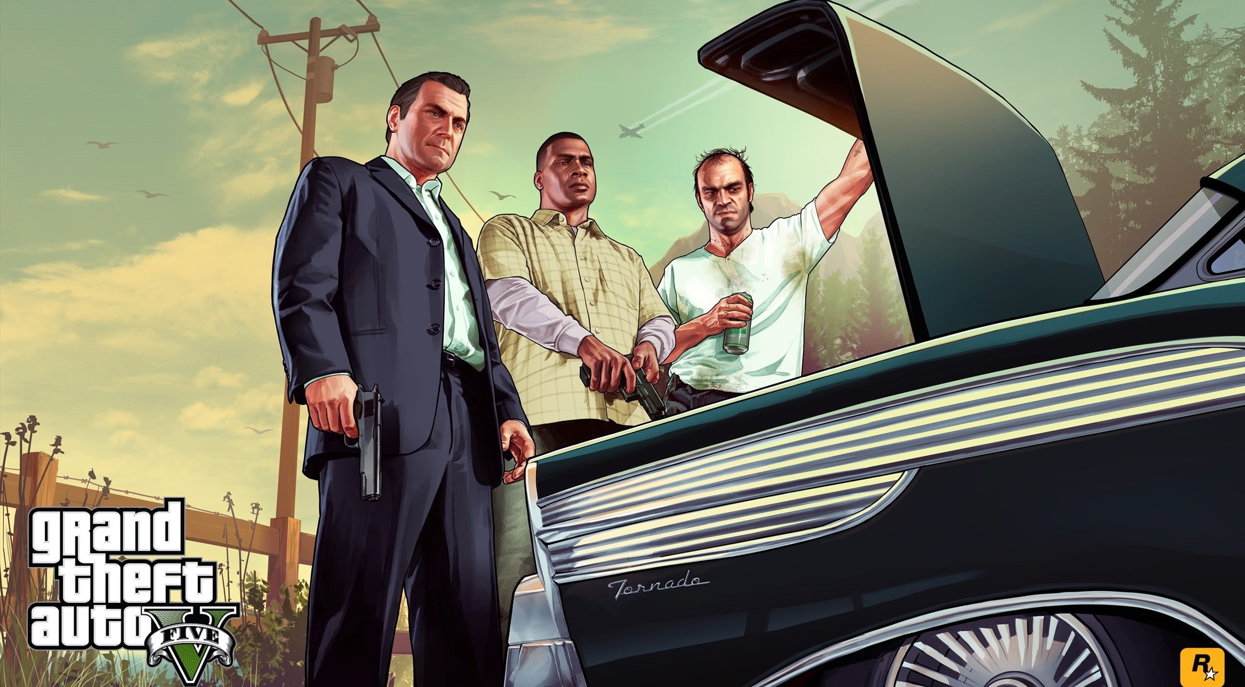 mode of transportation, transportation, grand theft auto v, theft, outdoors, leisure activity, auto, gta, trunk, smiling, portrait, v, five, HD Wallpaper