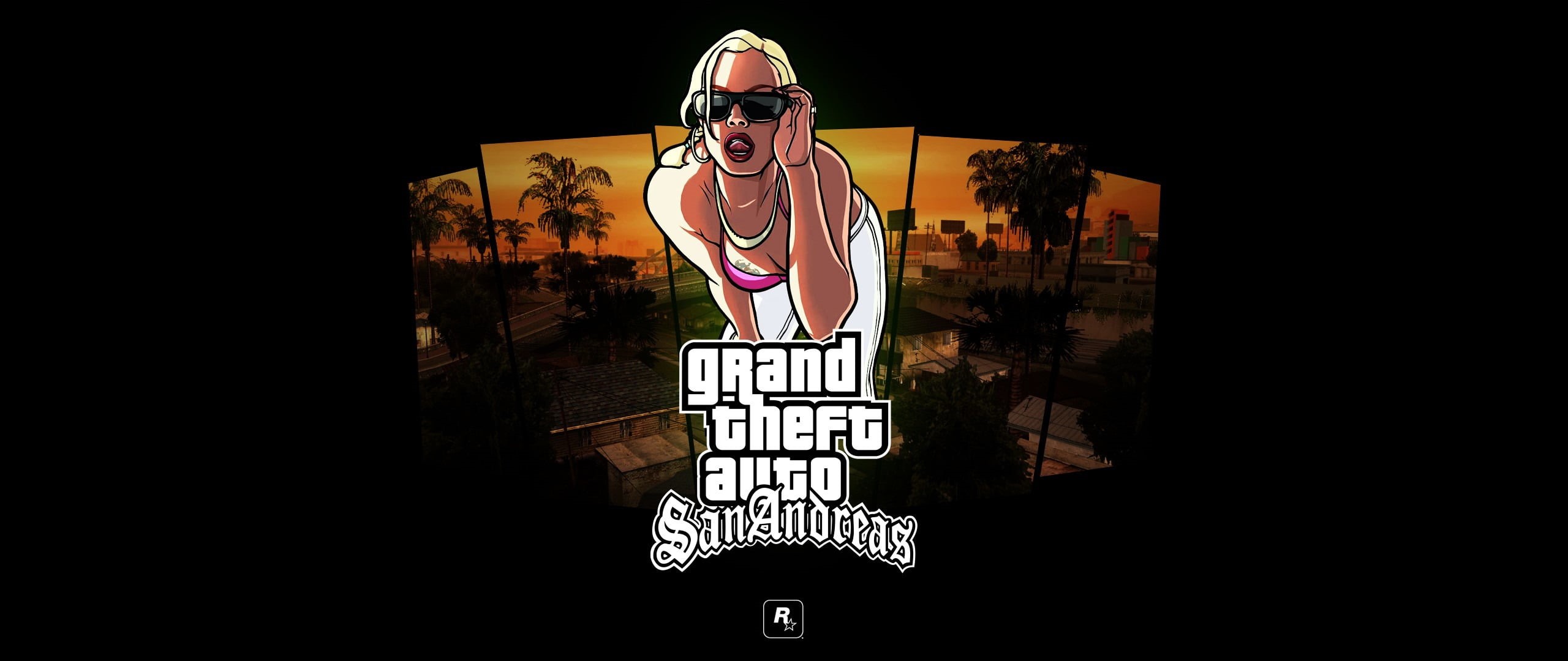 auto, outdoors, communication, video games, built structure, Grand Theft Auto, representation, glasses, adult, leisure activity, 2K, architecture, human representation, HD Wallpaper