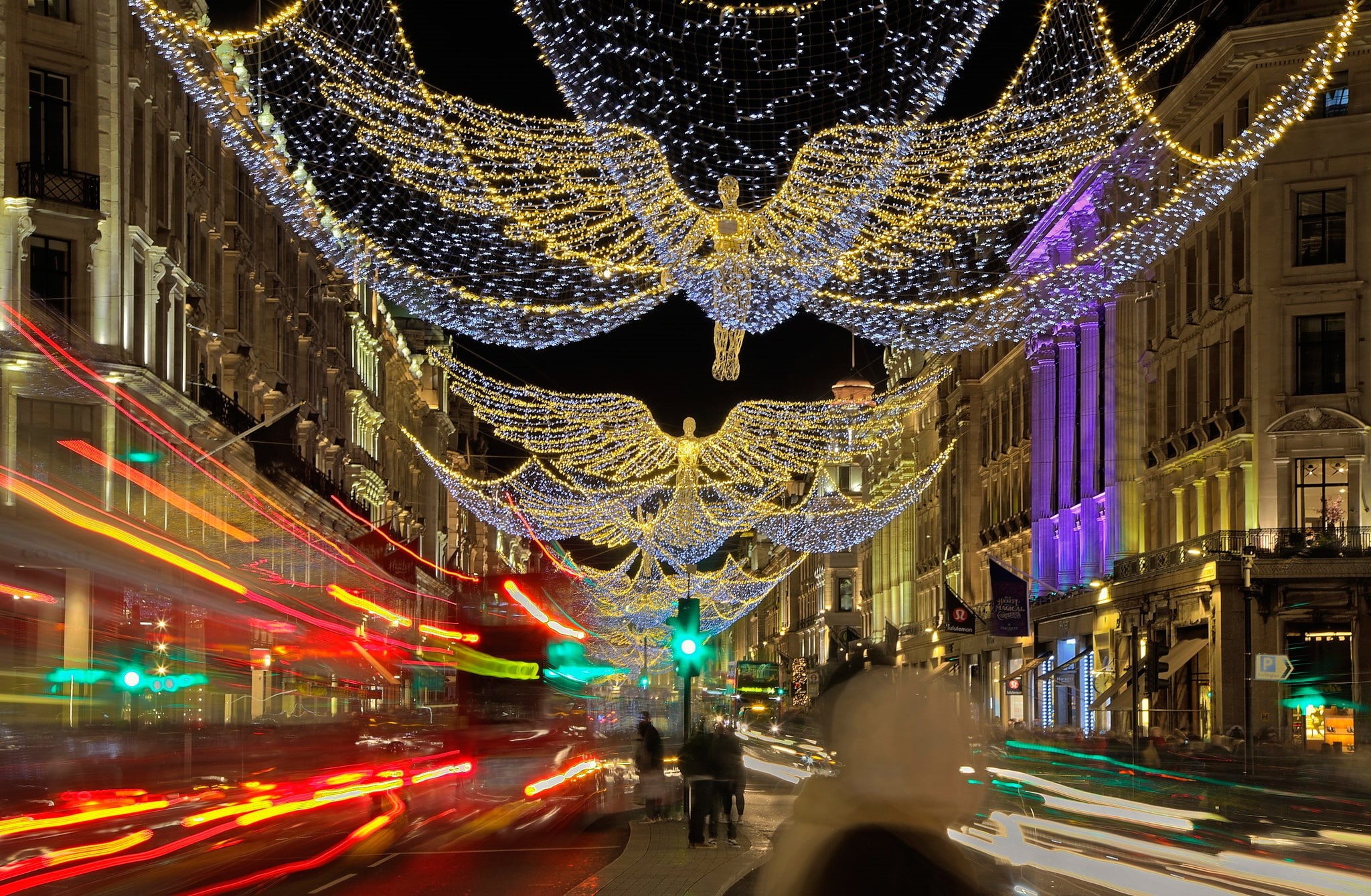 holiday, Regent street, Christmas, 1080P, London, England, lights, HD Wallpaper
