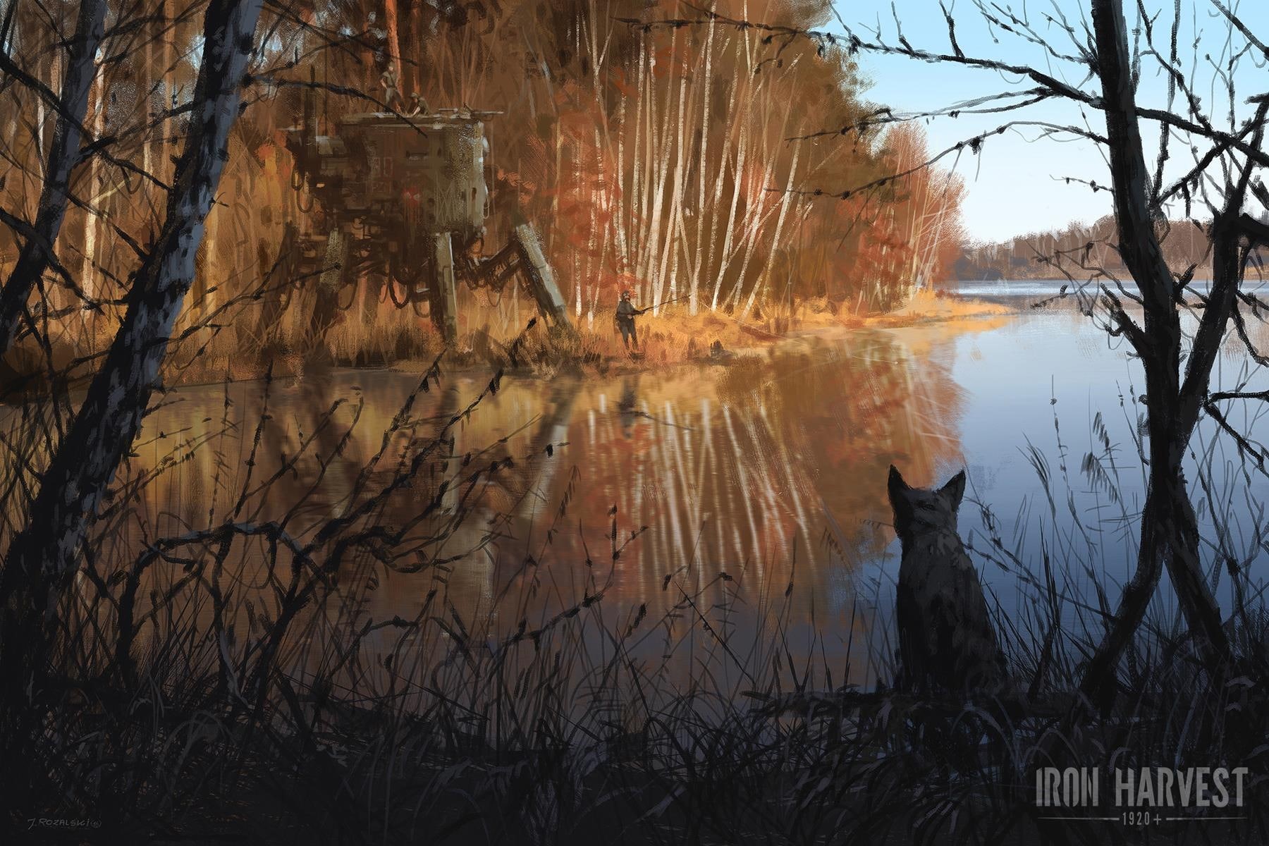 mech, scenics - nature, animal themes, tranquility, water, non-urban scene, outdoors, 720P, branch, war, one animal, plant, day, reflection, tranquil scene, HD Wallpaper