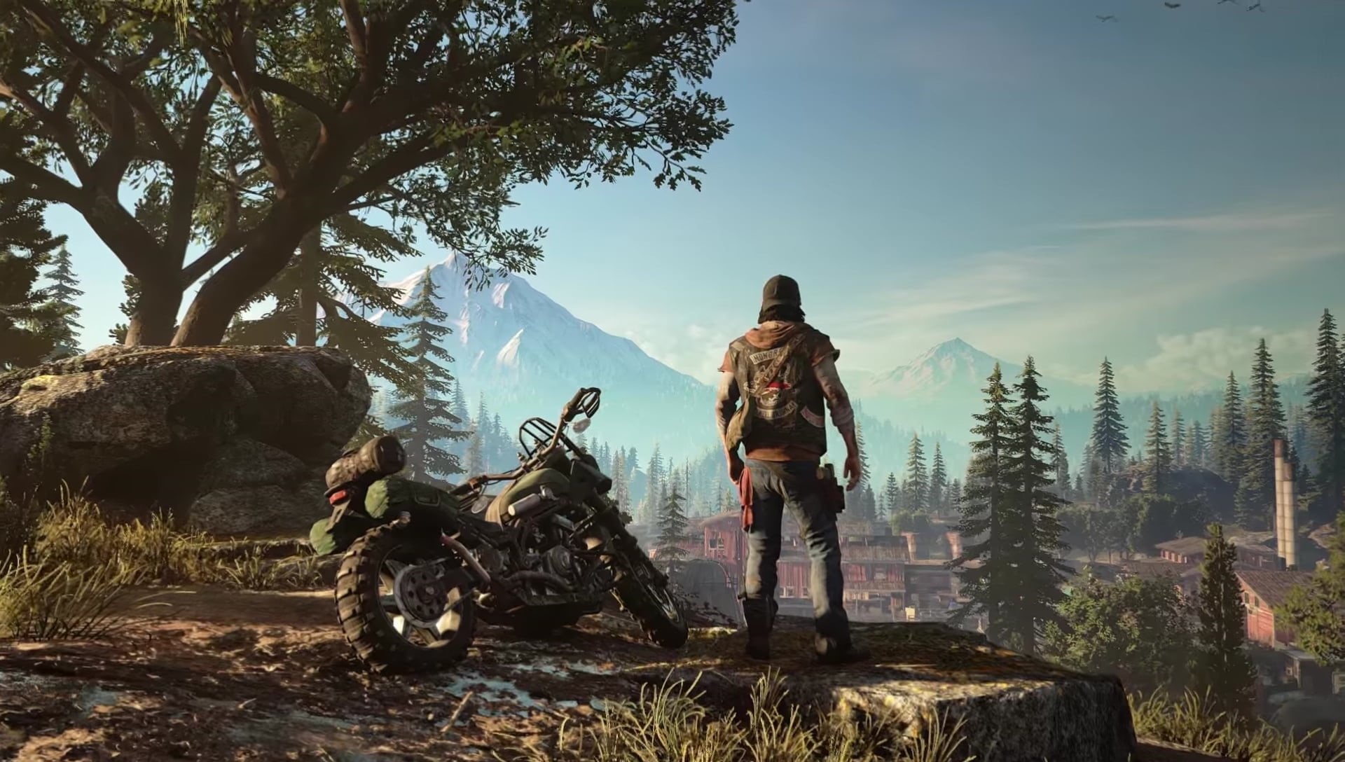 Video Game, rear view, standing, activity, outdoors, young men, 1080P, nature, tree, adult, day, mountain, full length, sky, leisure activity, plant, young adult, HD Wallpaper