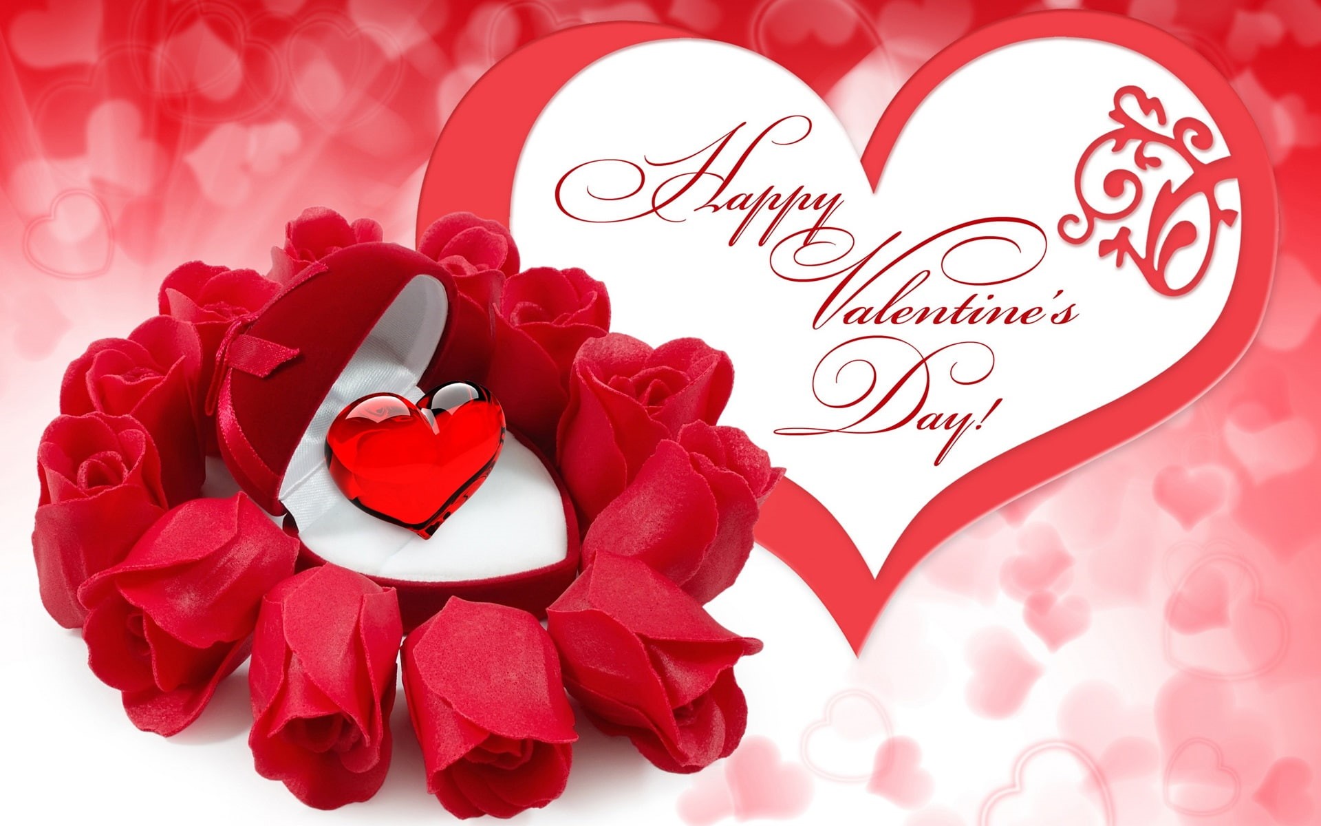 1080P, Day, s, Valentine, Red, Happy, Flowers, Ruby, Rose, HD Wallpaper