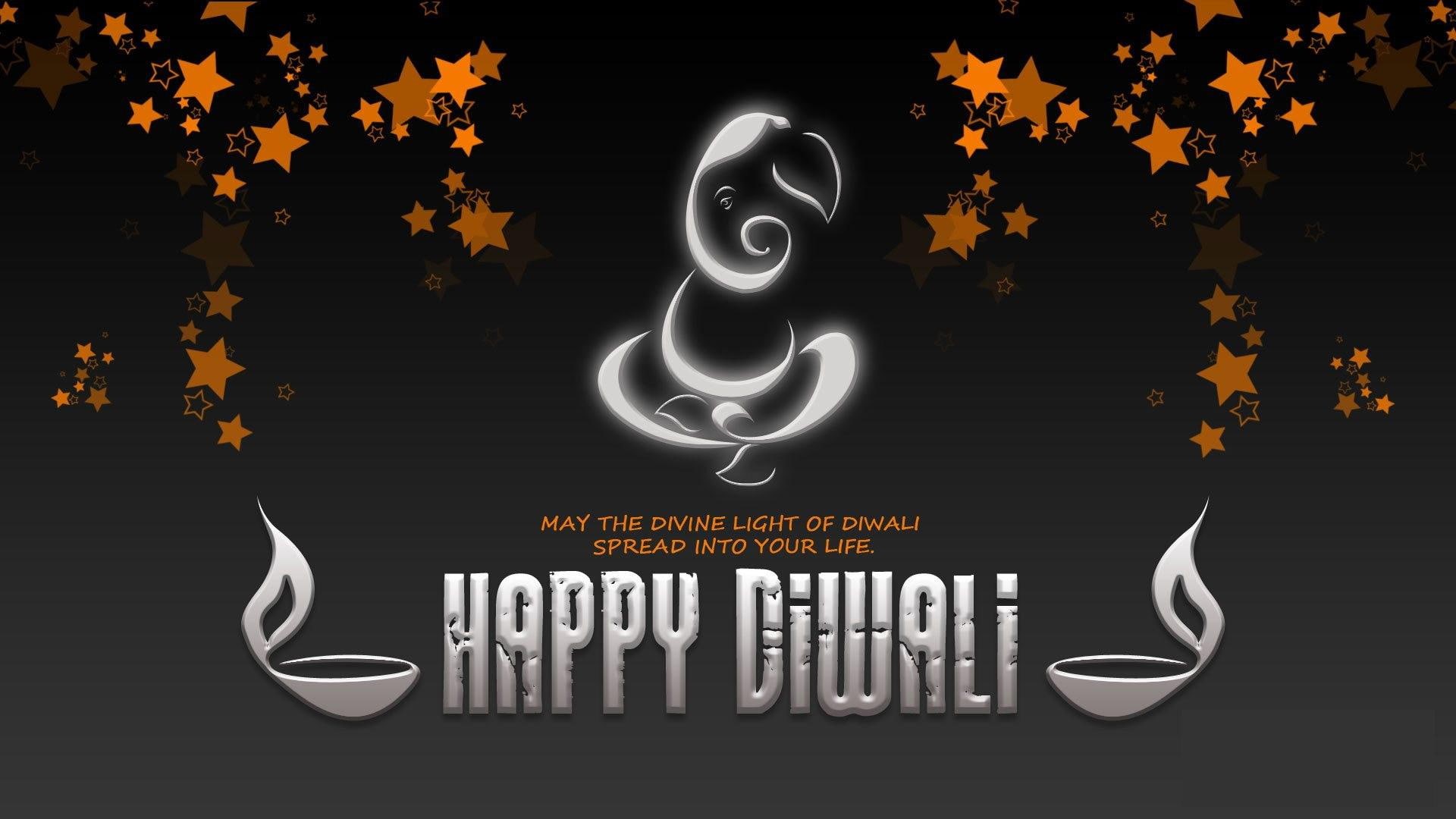 festival, diwali, 1080P, desktop, happy, greetings, illustration, ganesha, background, picture, black, HD Wallpaper