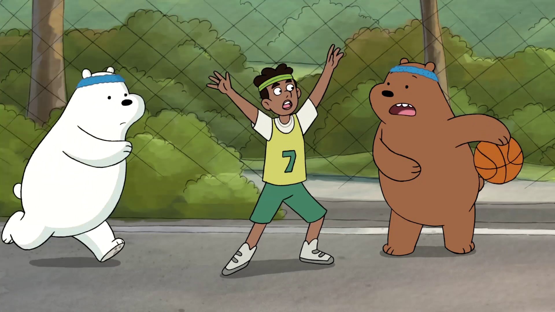 childhood, fun, togetherness, two people, We Bare Bears, people, standing, cartoon, anthropomorphic, 1080P, female likeness, male likeness, celebration, HD Wallpaper