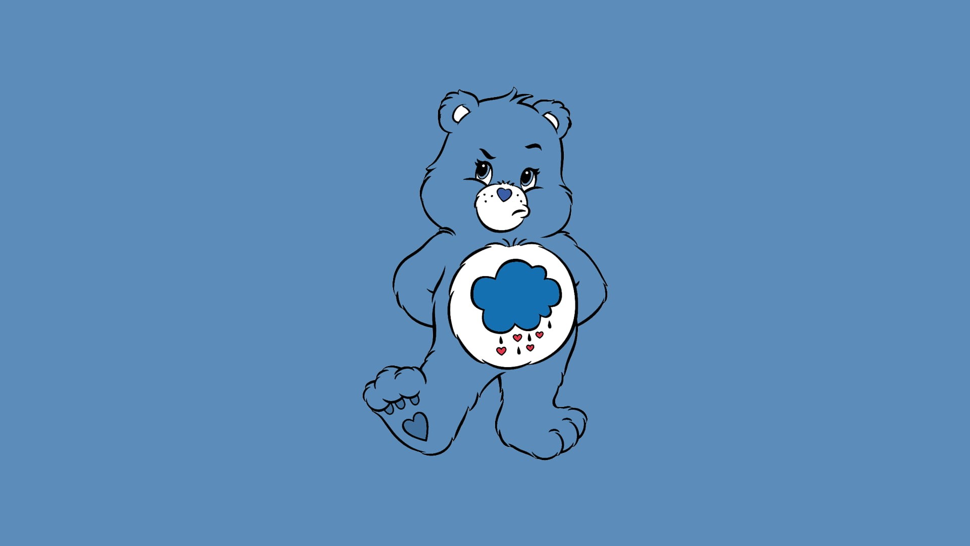 minimalism, grumpy bear, cartoon, care bear, 1080P, HD Wallpaper